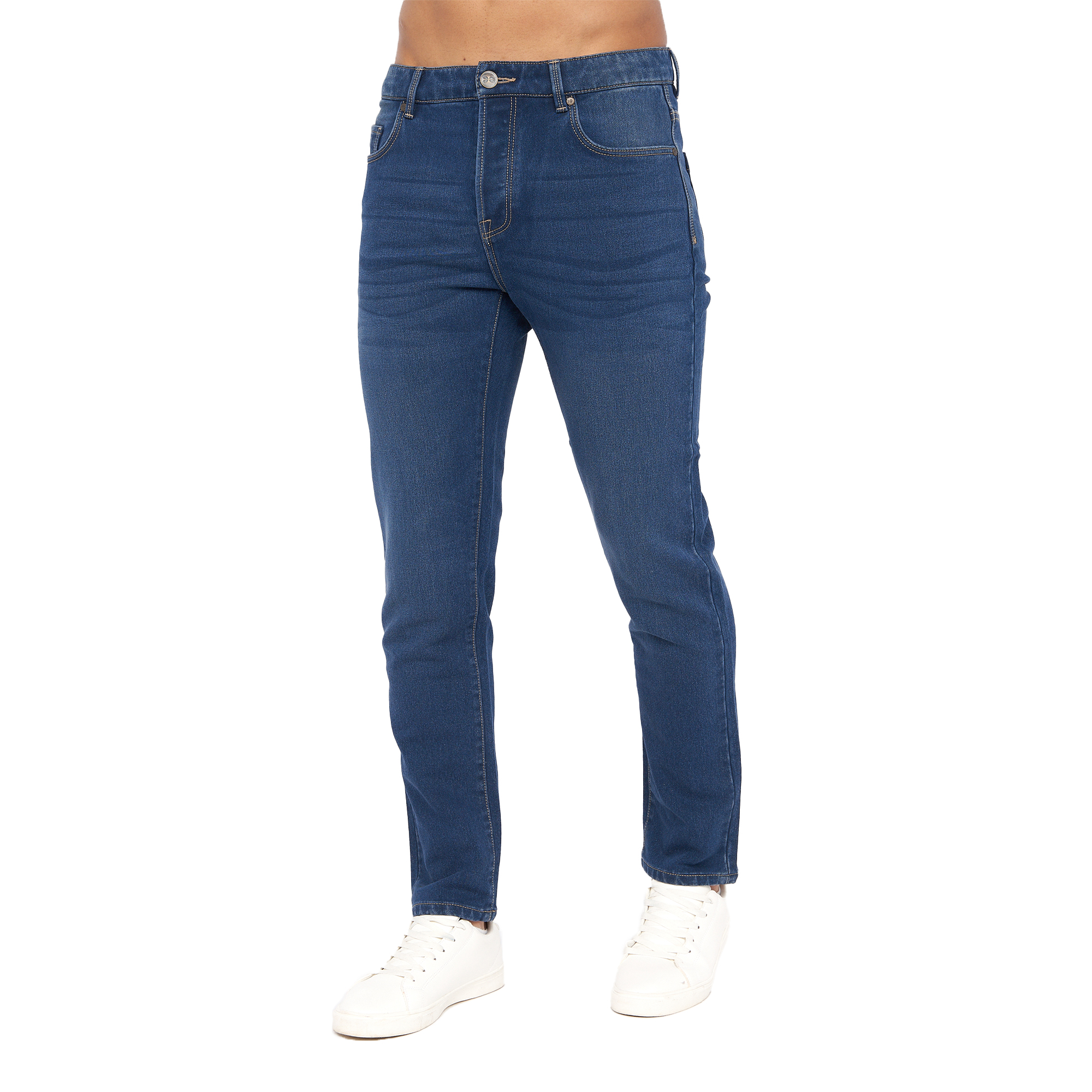 Crosshatch Mens Lampoons Slim Jeans (Stone Wash) - Navy/Blue - Size 38 Regular