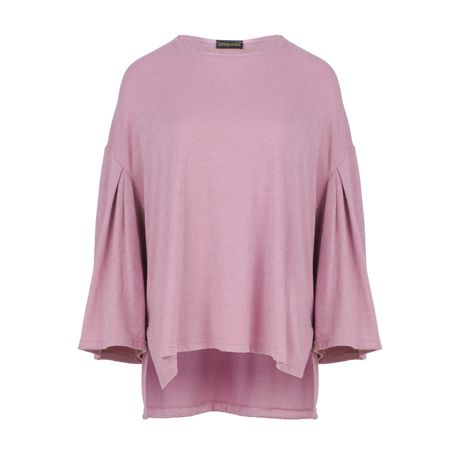 Roze top met klokmouwen
