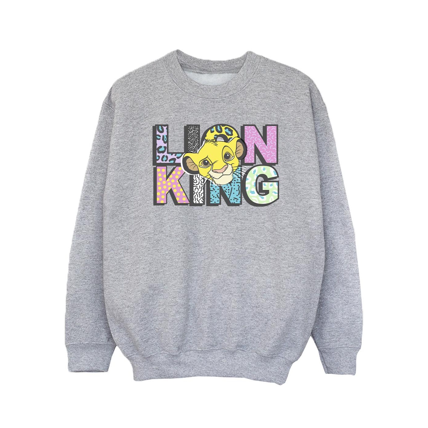 Thumbnail - Disney - "The Lion King Pattern Logo" Sweatshirt für Mädchen (Grau)