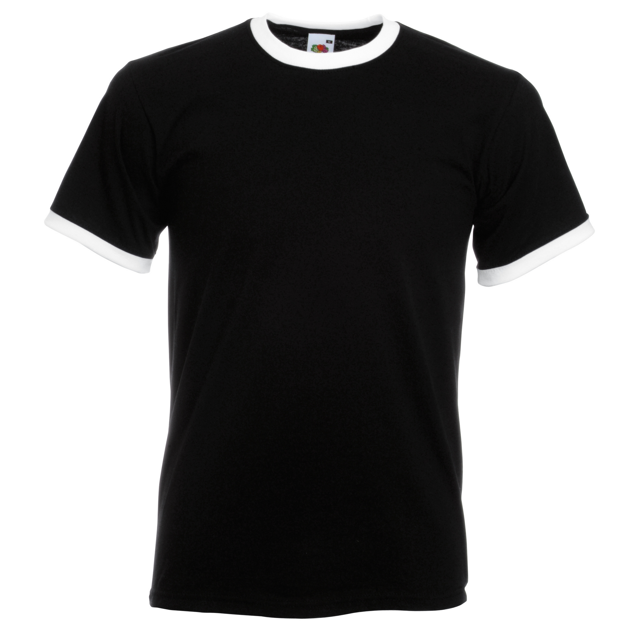 Thumbnail - Fruit Of The Loom Herren Ringer T-Shirt (Schwarz/Weiß)