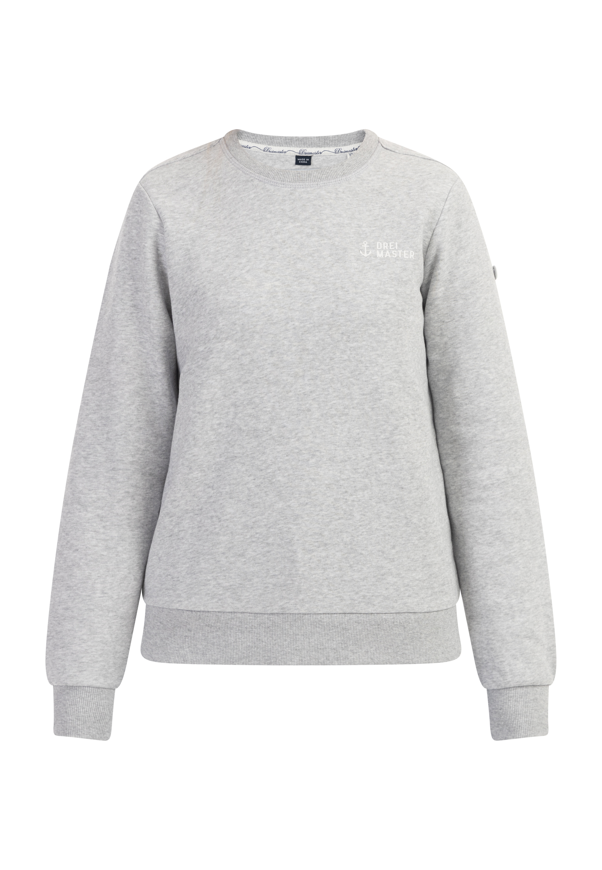 Dreimaster Sweatshirt Dames licht grijs melange