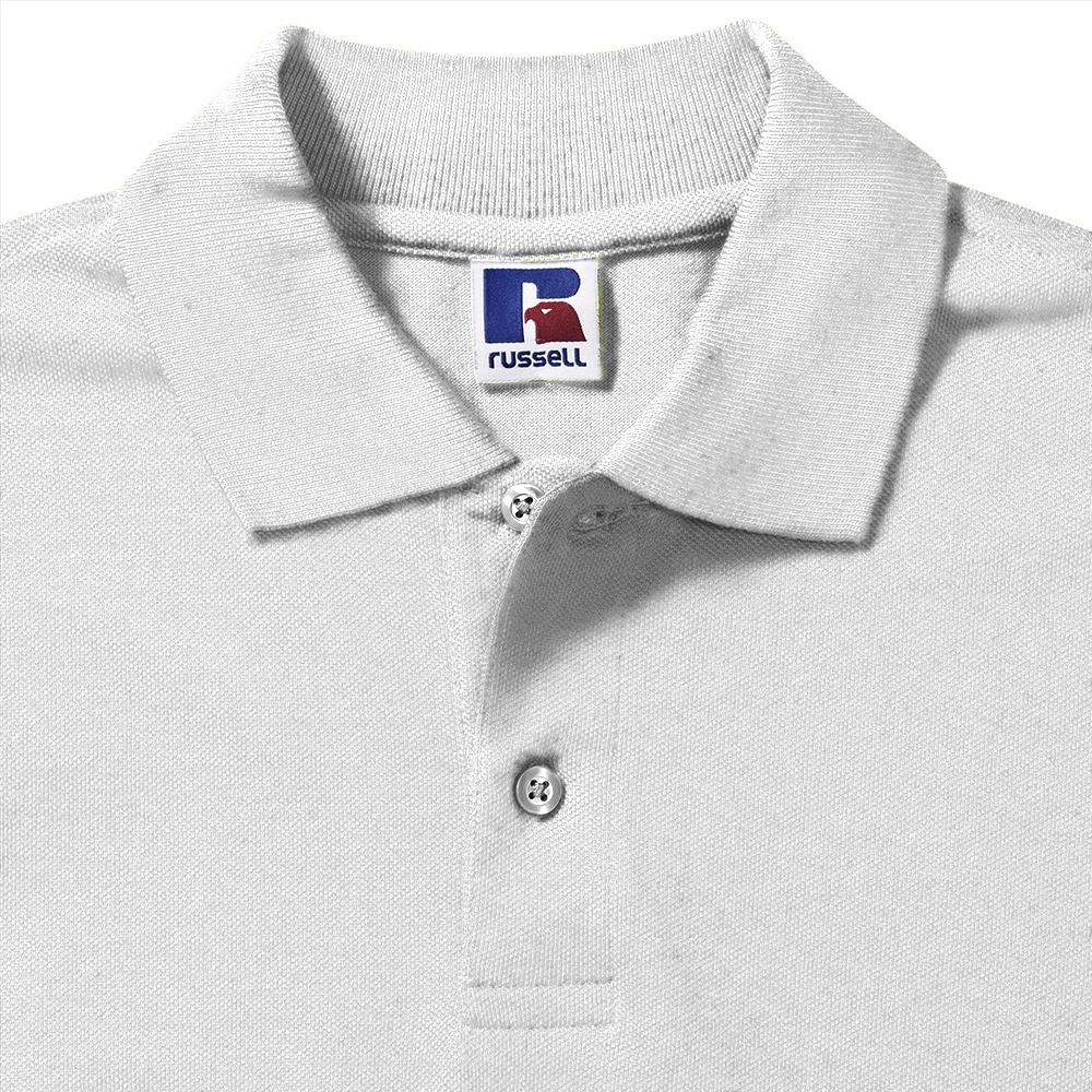 Russell Athletic Russell Polo shirt med kort ärm i 100 % bomull för män (Vit) pikéer herr – bild 2