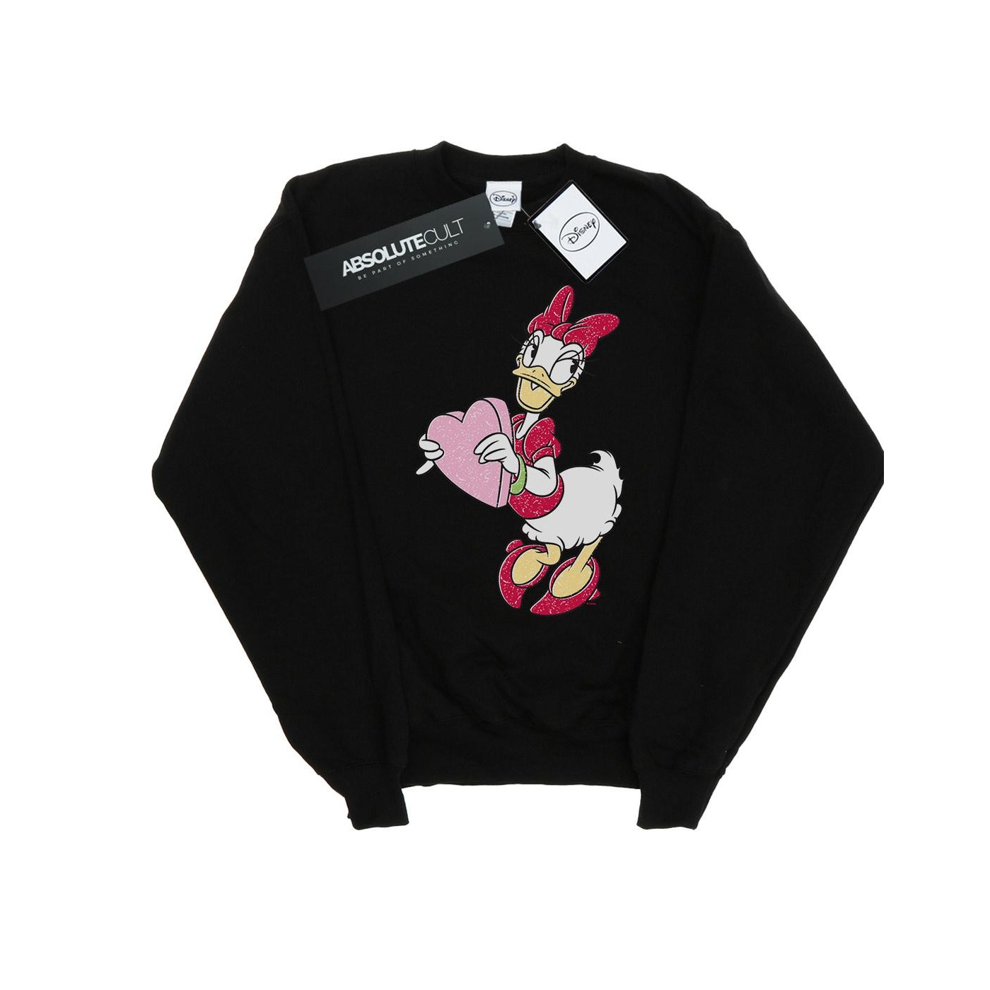 Thumbnail - Disney - "Daisy Duck Love Heart" Sweatshirt für Herren (Schwarz)