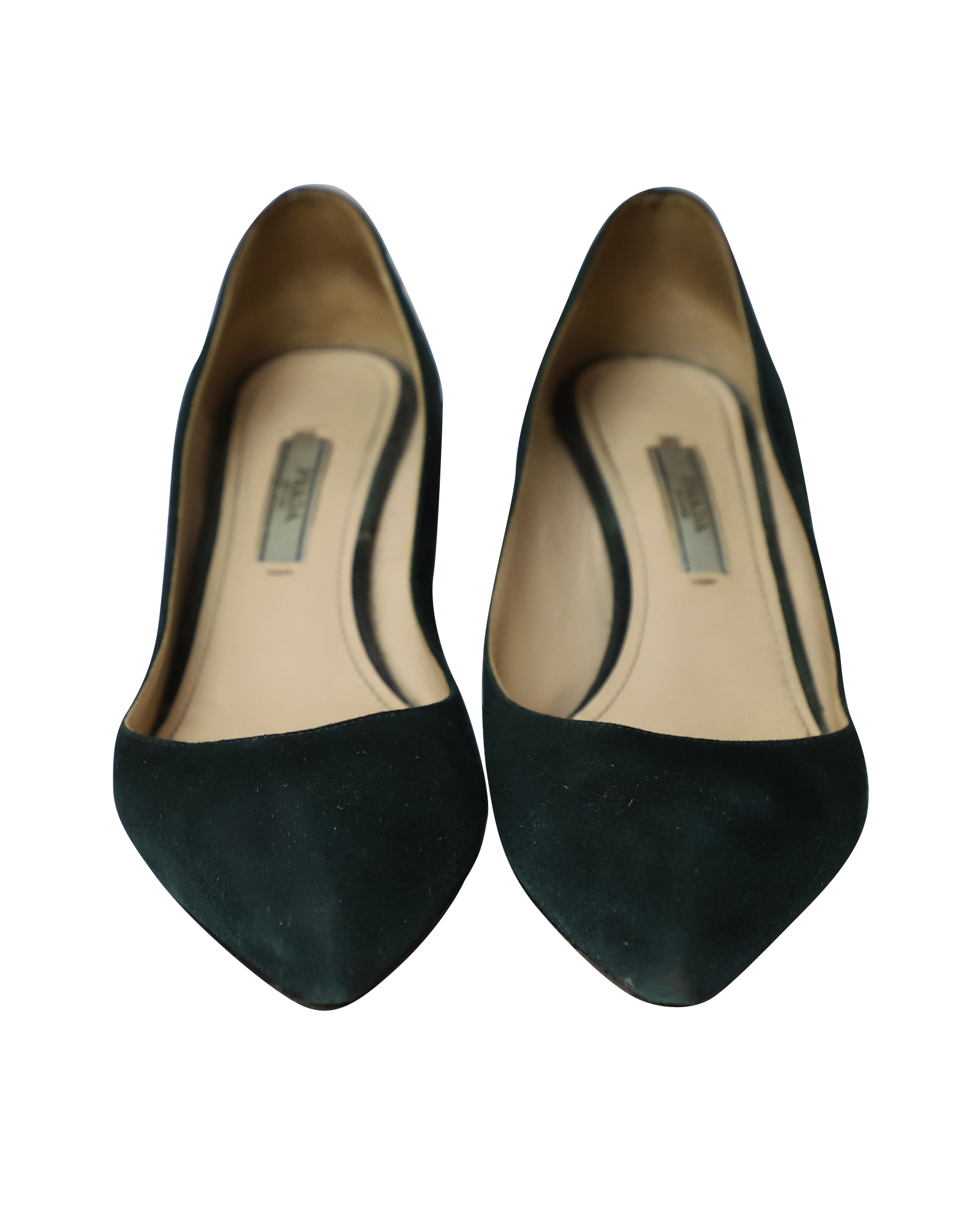 Prada Pre-owned Prada konklackade sandaler i grön mocka dam – bild 2
