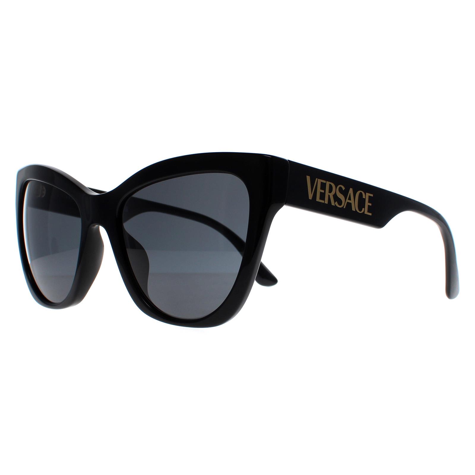 Versace Cat Eye Womens Black Dark Grey VE4417U