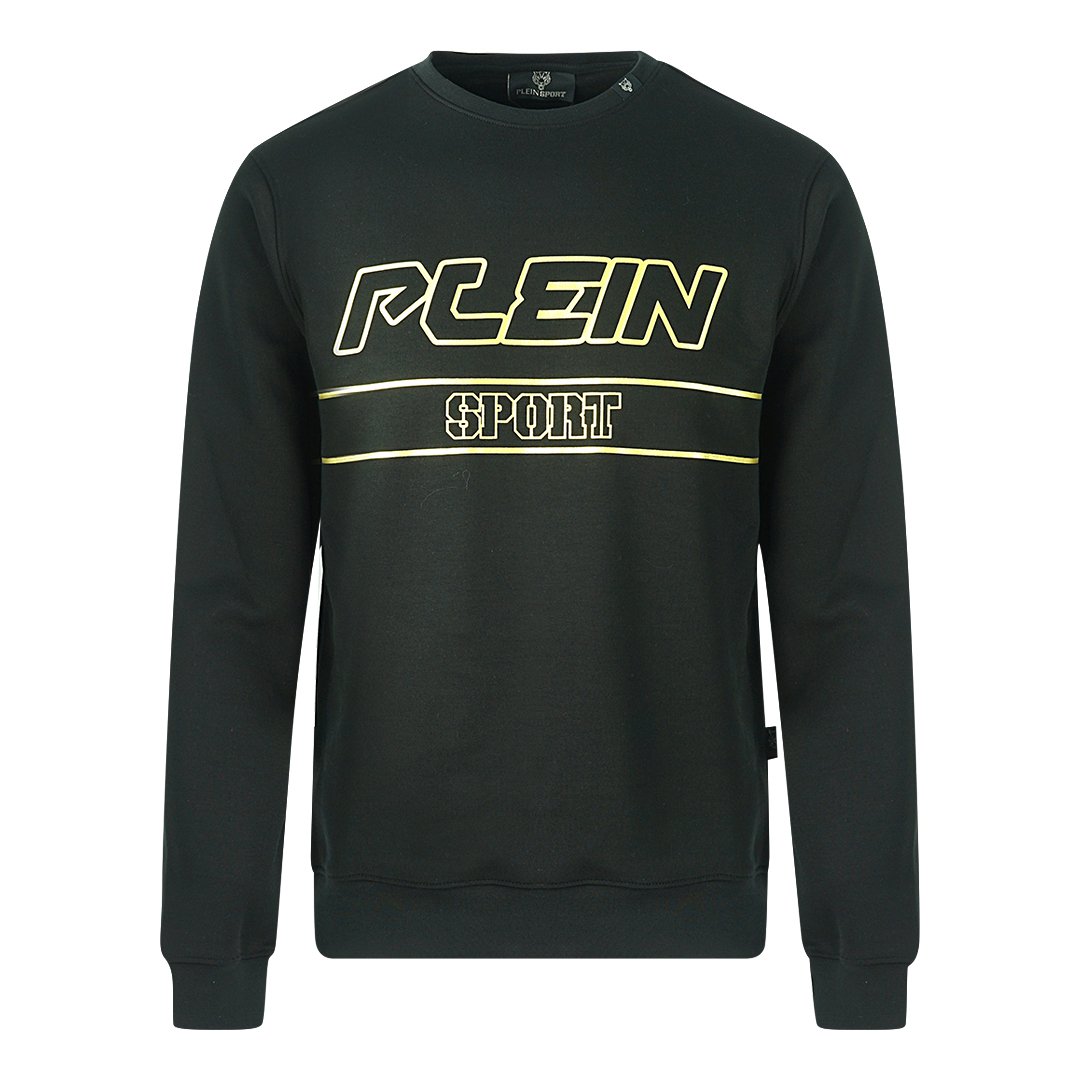 Thumbnail - Philipp Plein Sport Gold Logo Schwarzer Pullover