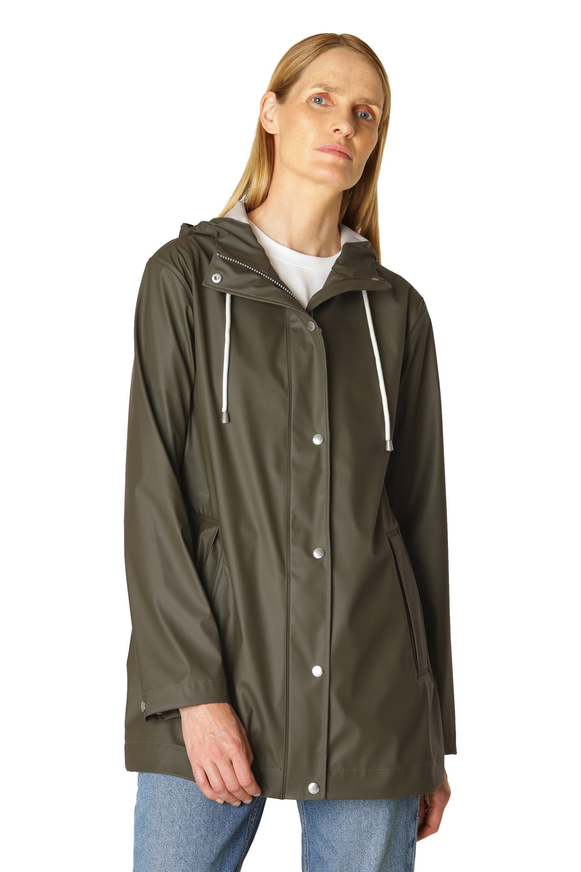 Ilse Jacobsen Womens Rain Coat Army Green – Khaki – Size 10 UK
