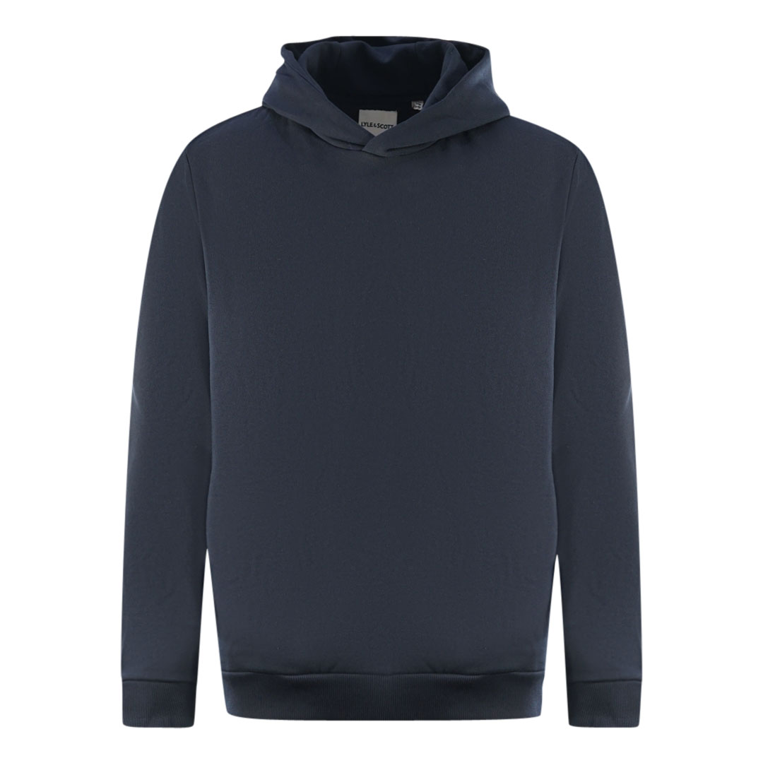 Thumbnail - Lyle & Scott Plain Navy Blue Pull-Over Hoodie