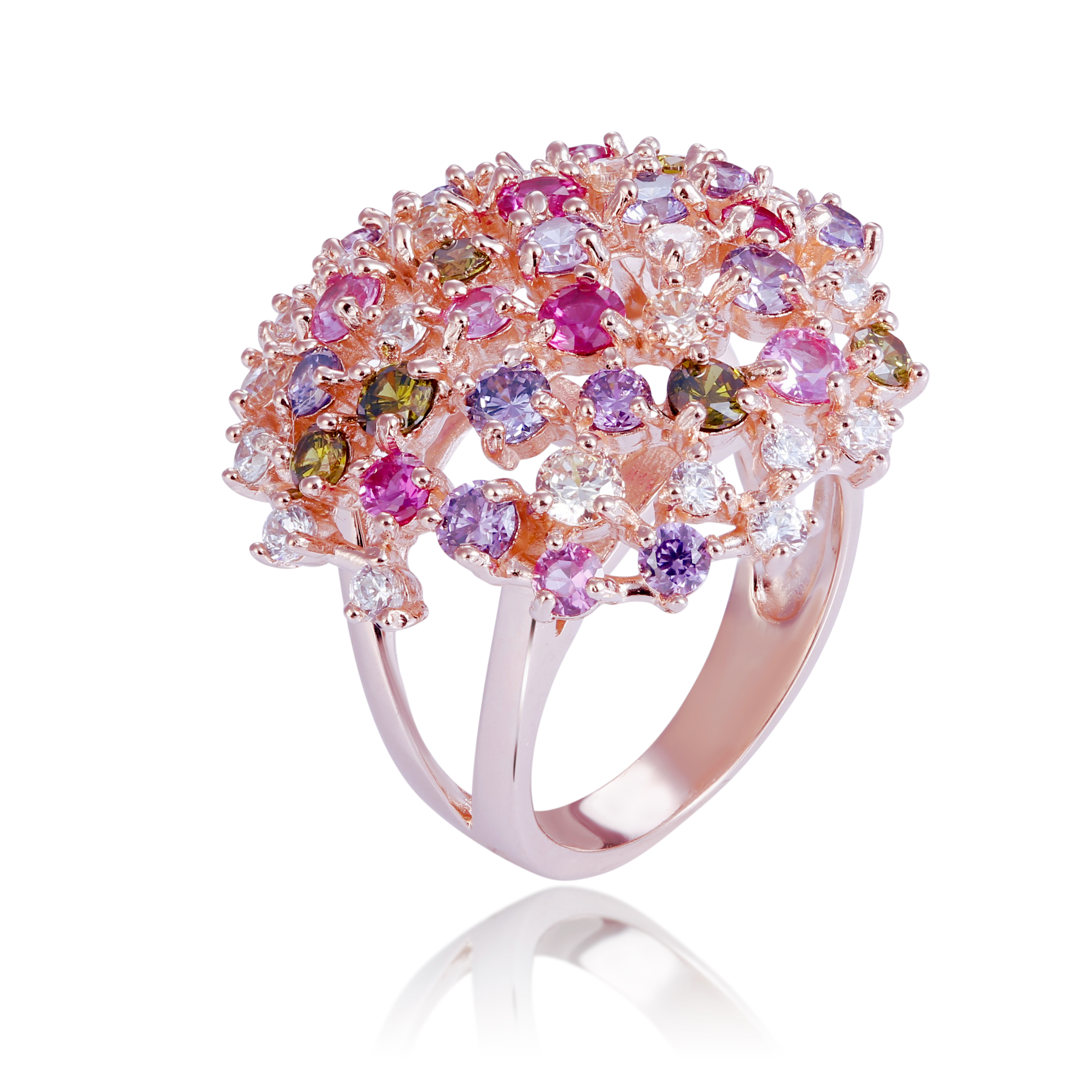 Orphelia Womens 925 Sterling Silver Ring - Rose Zr-7451/Rg - Size K
