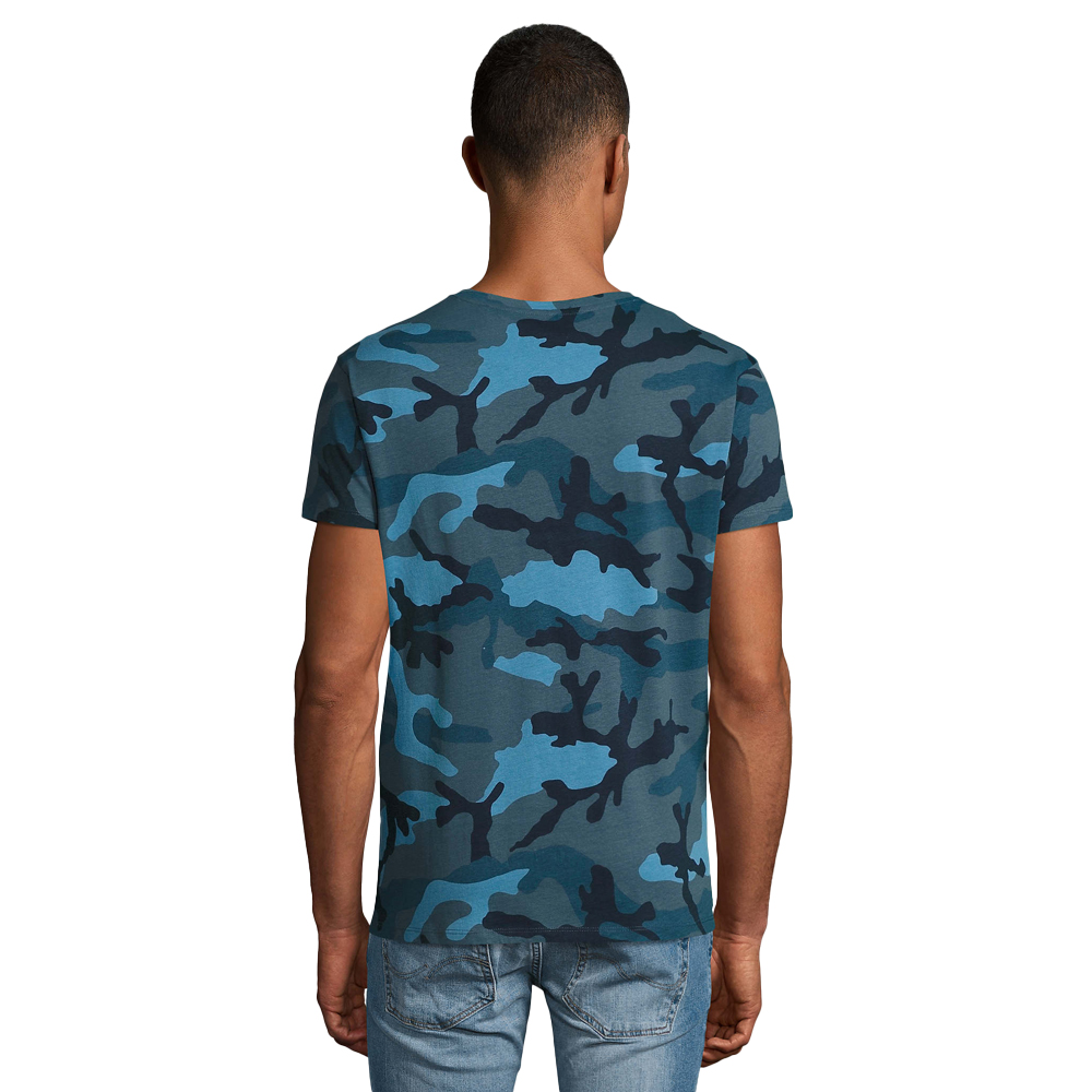 SOLS Camo T-Shirt för män (Blå) herr – bild 2