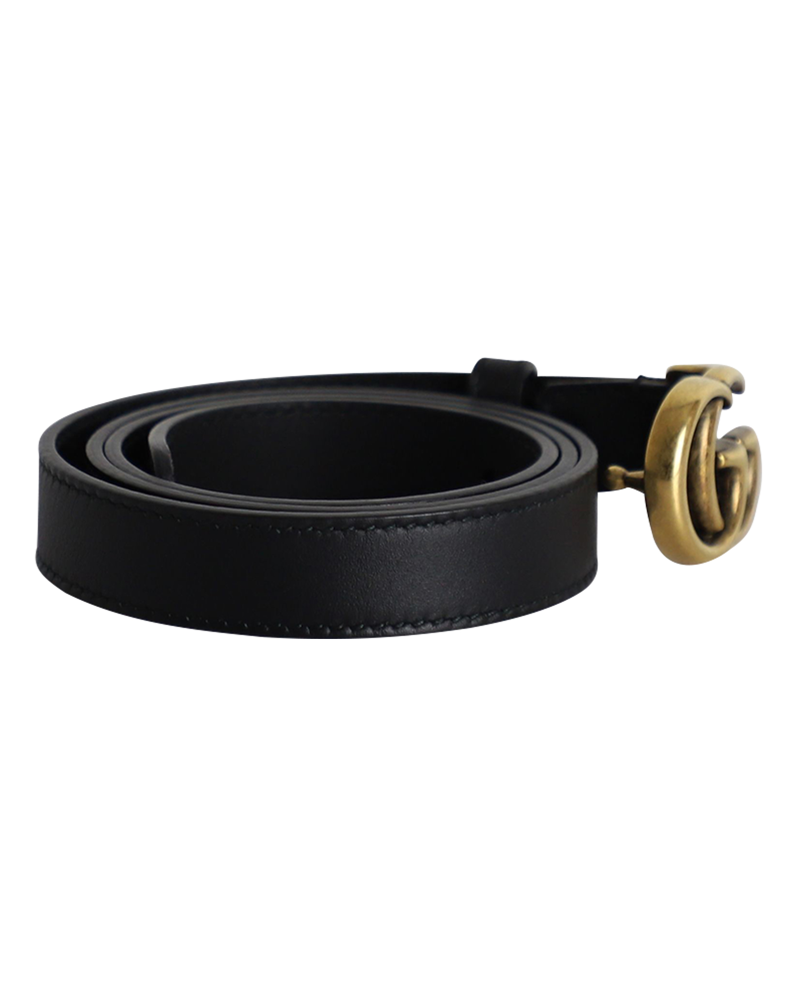 Gucci Pre-owned Gucci GG Marmont Spännbälte 75 i svart läder dam – bild 2