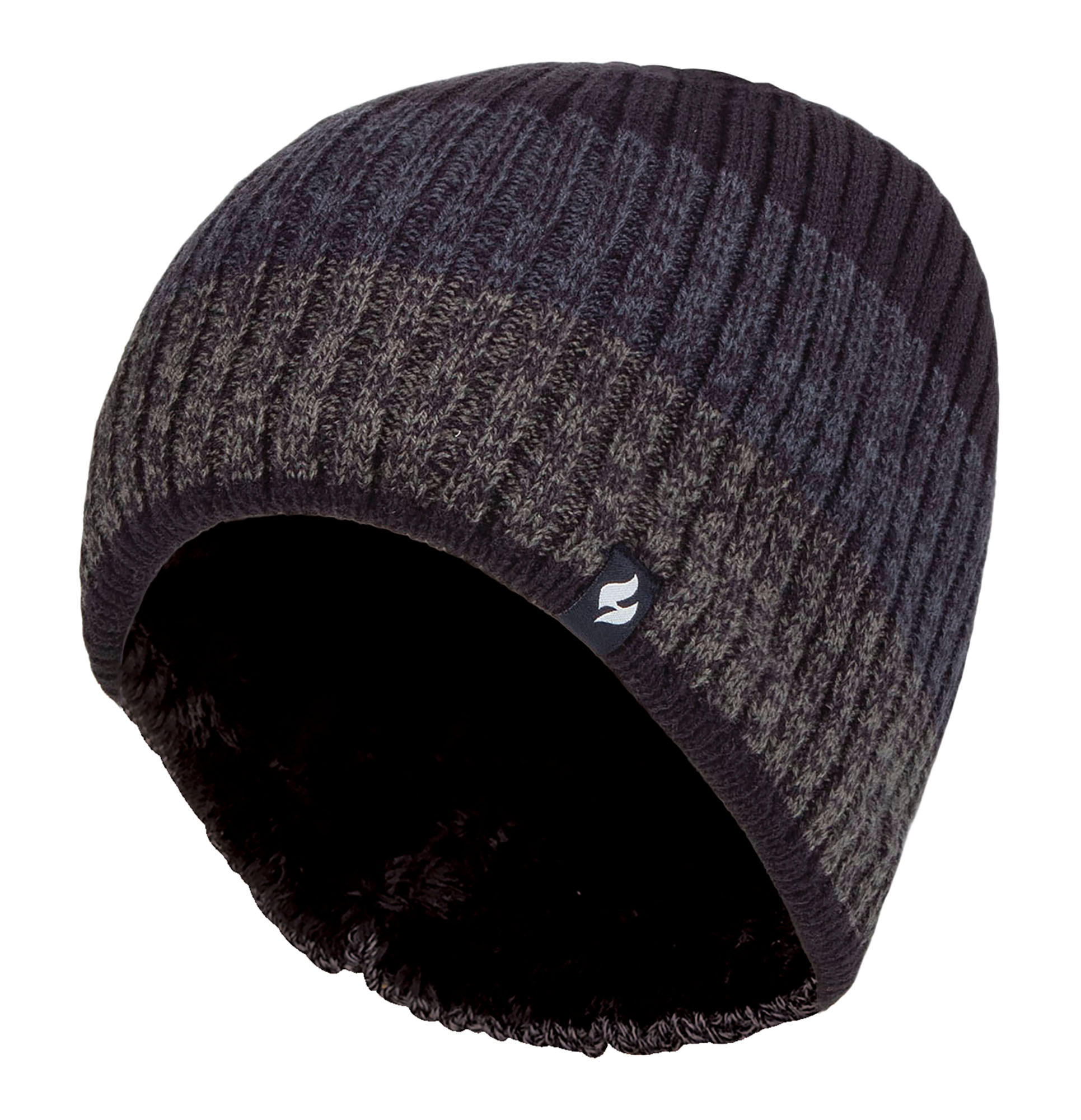 Thumbnail - Herren Fleece gefüttert gestreifte Wintermütze | Wärmehalter | hohe Leistung weich isoliert Thermohut - Navy