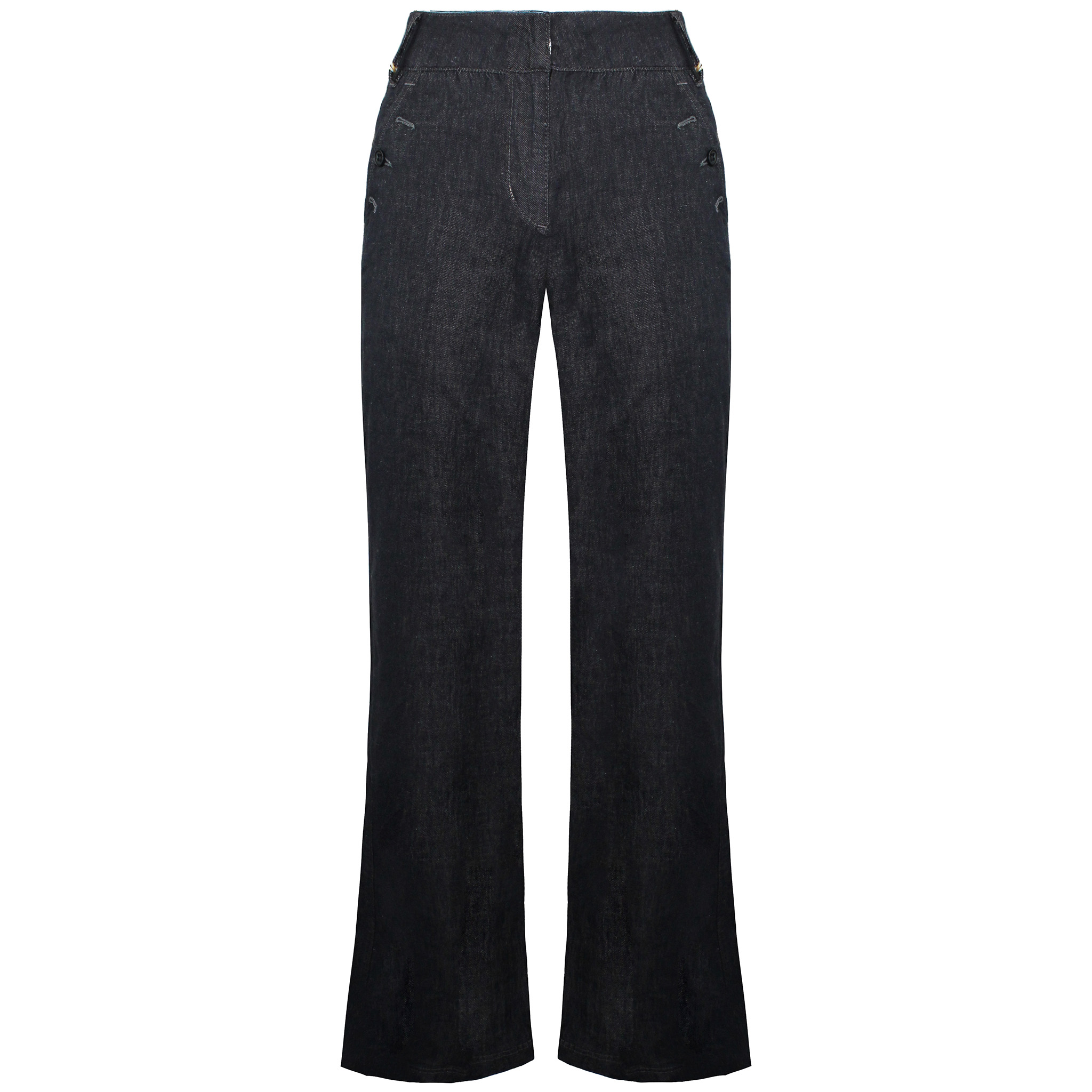 Timberland Breite Bein entspannt Chambray Marineblau Womens Leinenhosen A0597 440