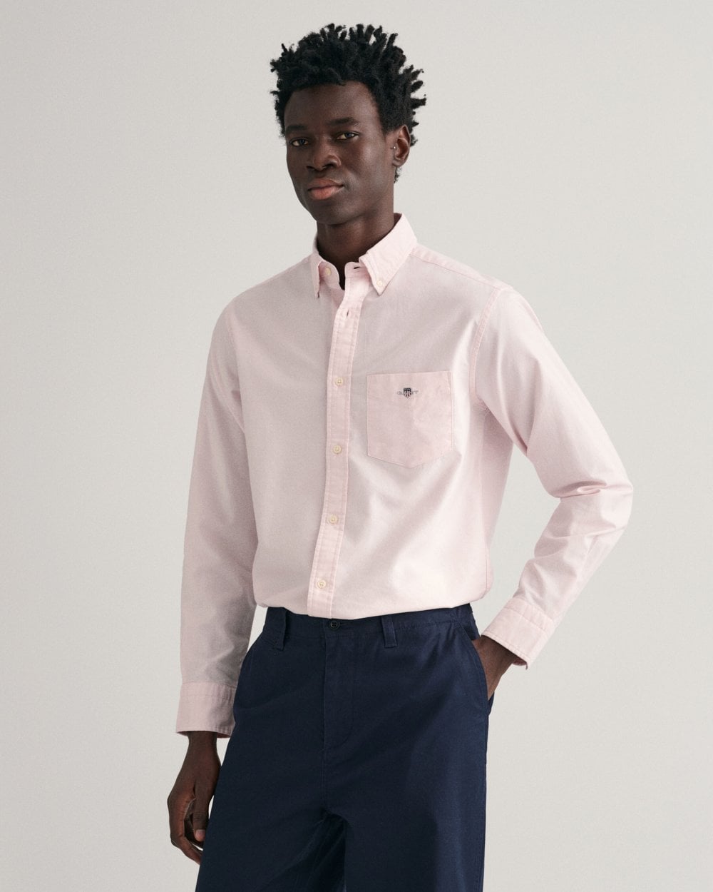 Gant Mens Regular Fit Long Sleeve Oxford Shirt - Pink - Size Medium