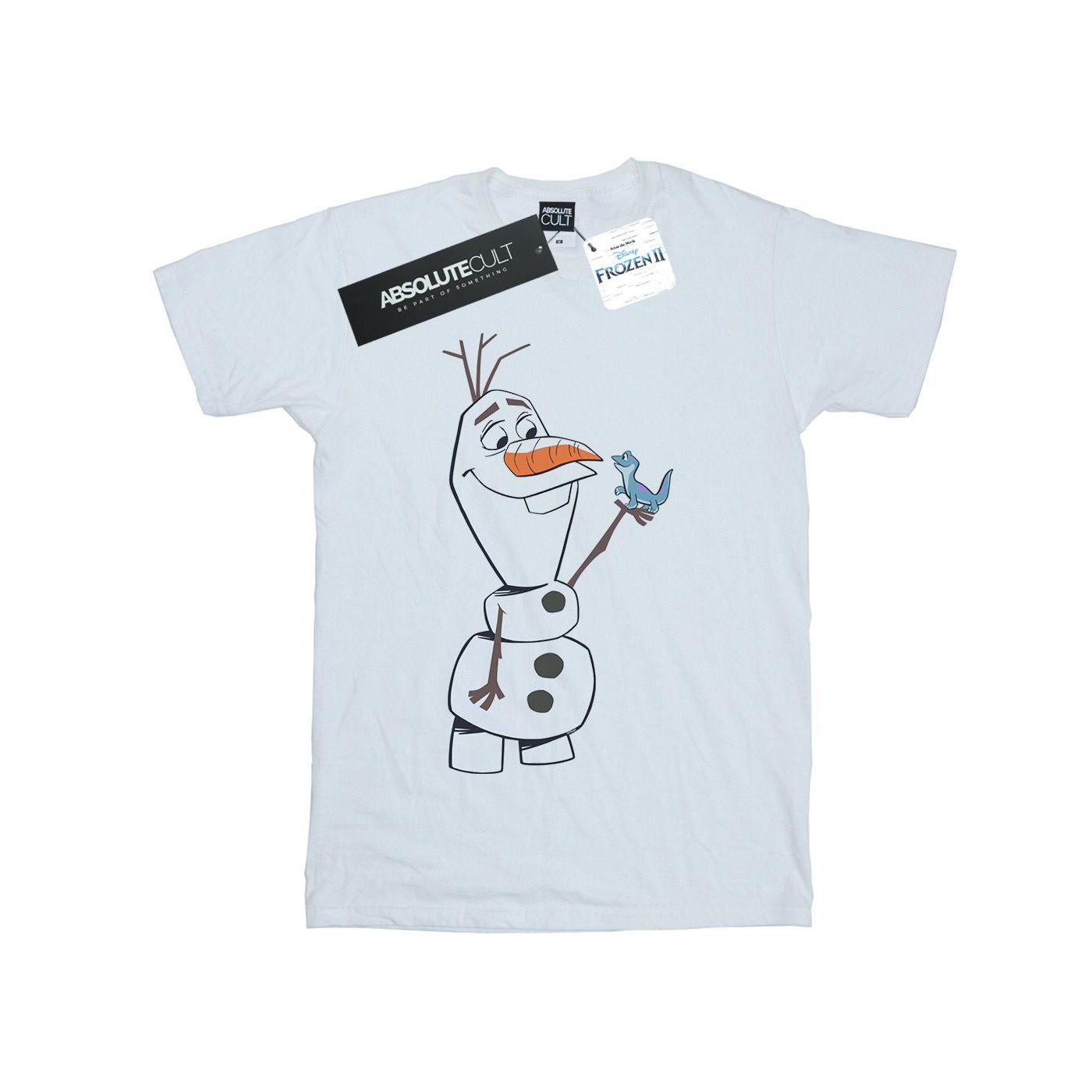 Thumbnail - Disney Mädchen Frozen 2 Olaf und Salamander T-Shirt aus Baumwolle (Weiß)