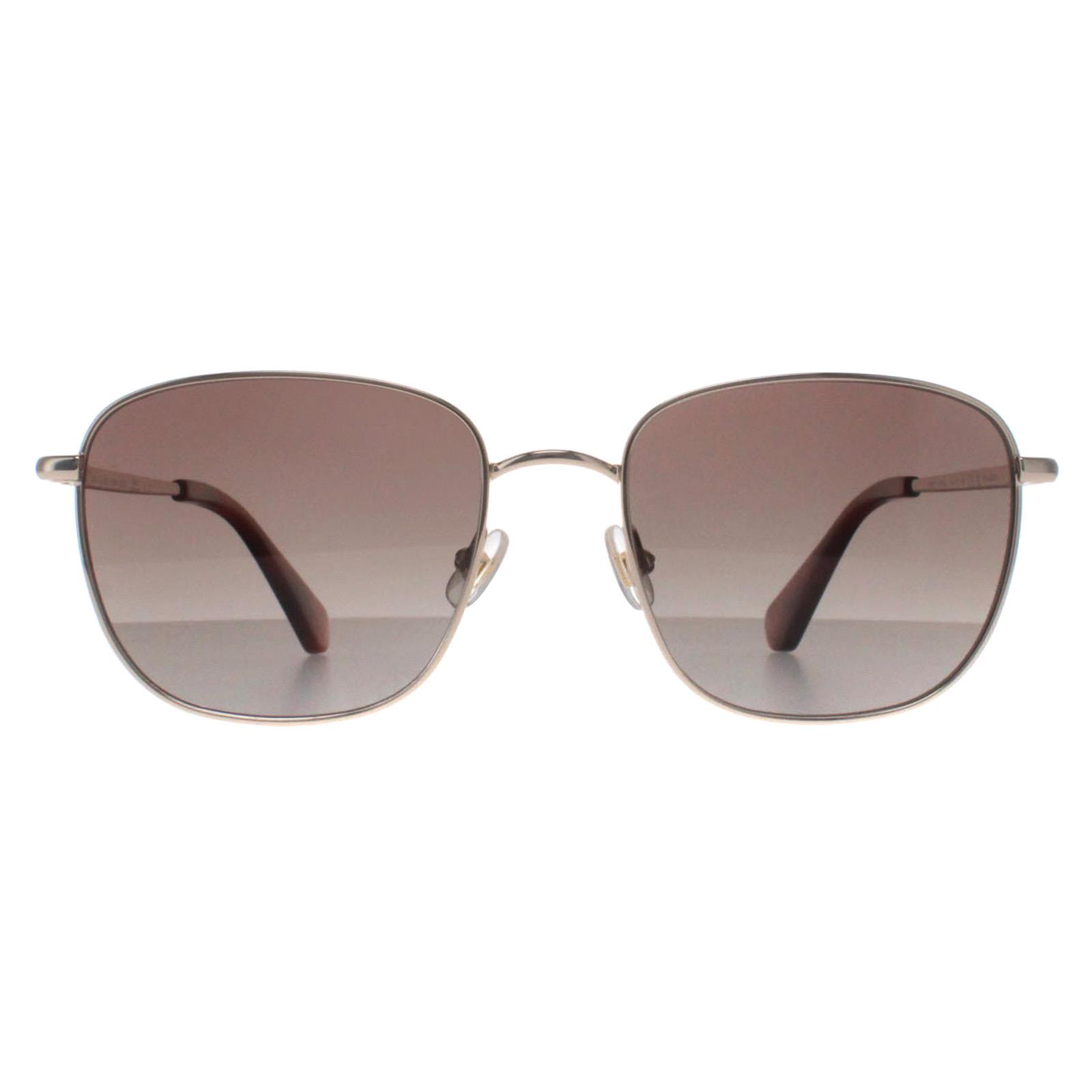 Kate Spade Square Womens Light Havana Gold Brown Gradient Polarized Kiyah/S Metal - One Size