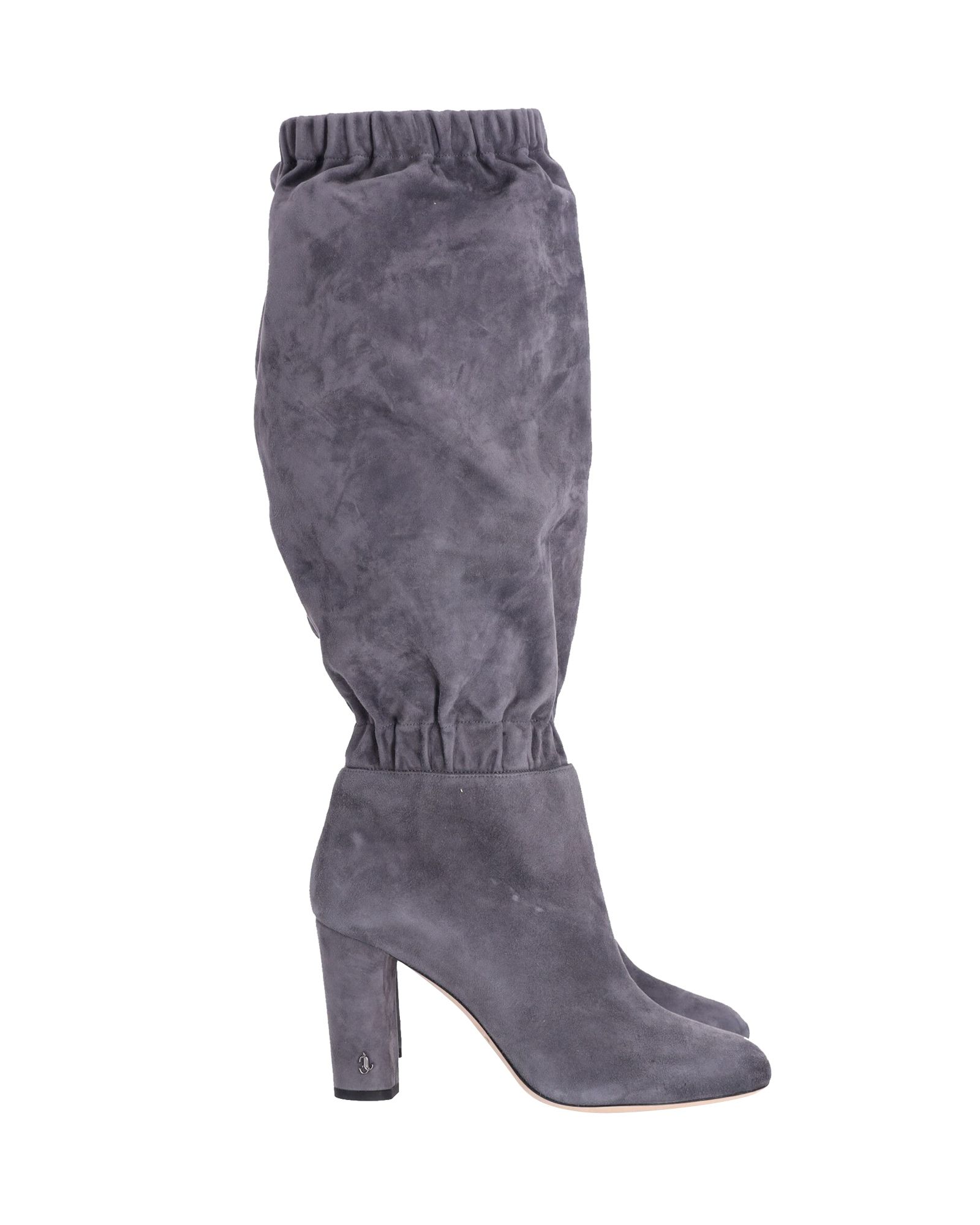 Jimmy Choo Pre-owned Womens Maxyn 85 Knee-high Boots in Grey Suede – Size UK 6
