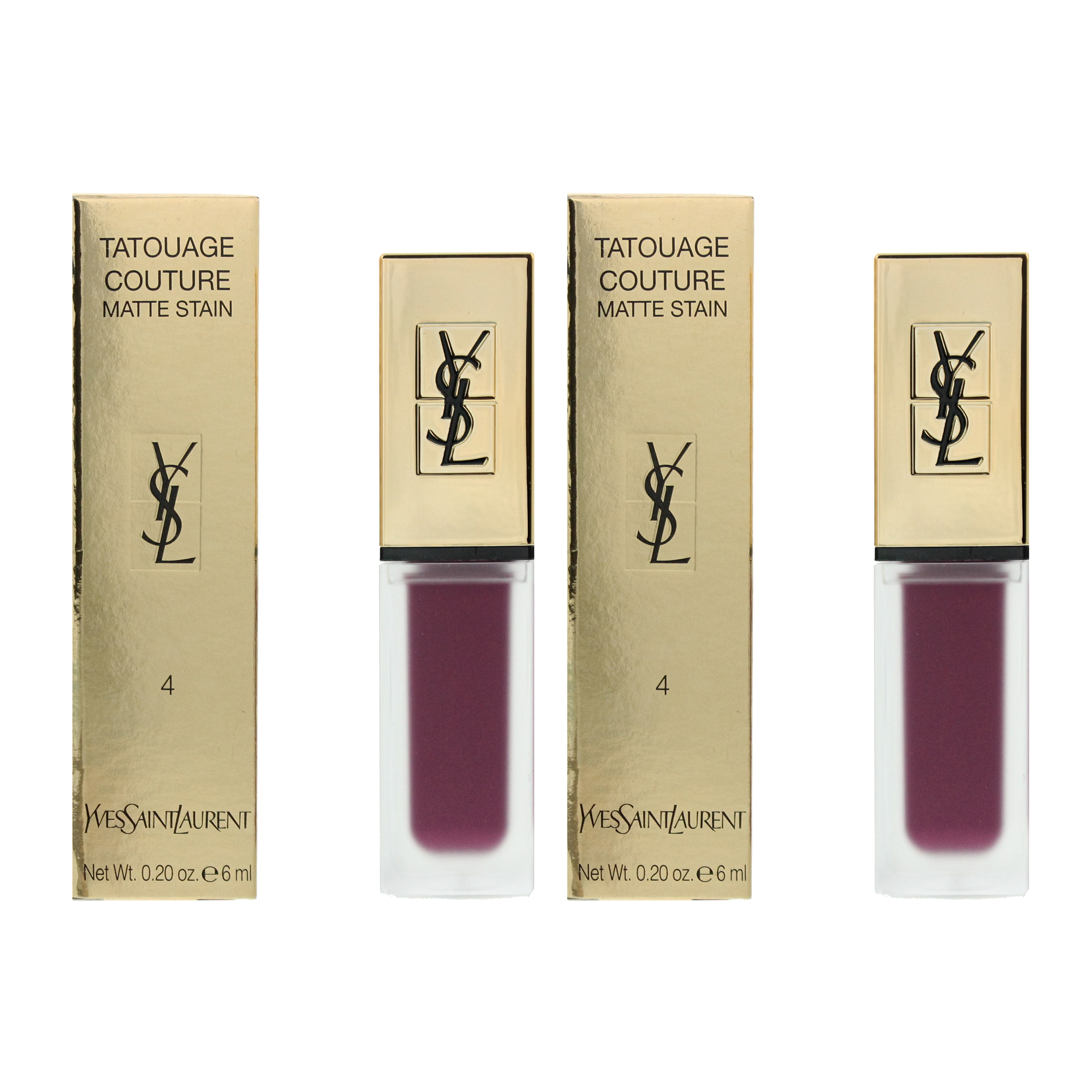 Yves Saint Laurent Womens Tatouage Couture Matte Stain 6ml - N4 Purple Identity x 2 - One Size