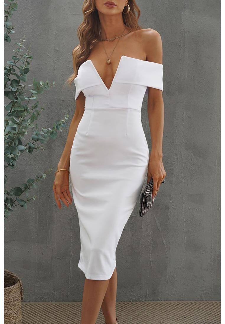 Thumbnail - Azura Exchange Damen Midi Kleid in Weiß