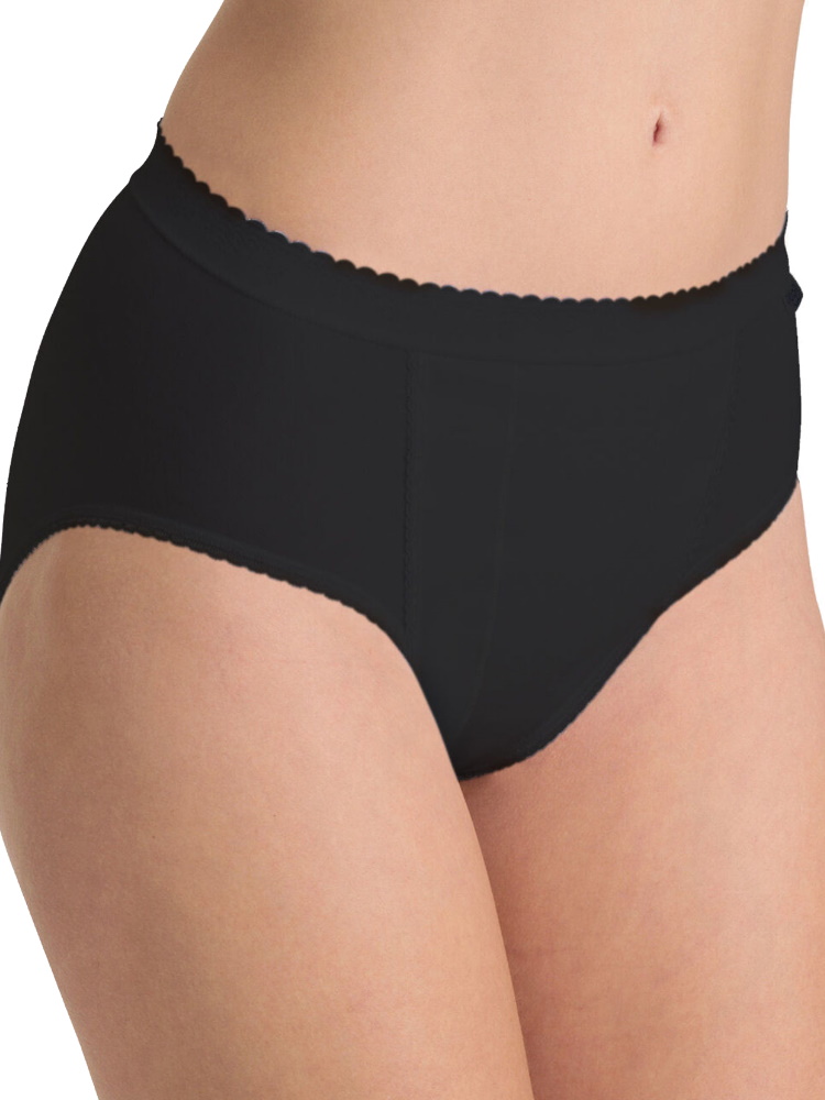 Sloggi Womens Control Tai 2 Pack Briefs - Black Fabric - Size Small