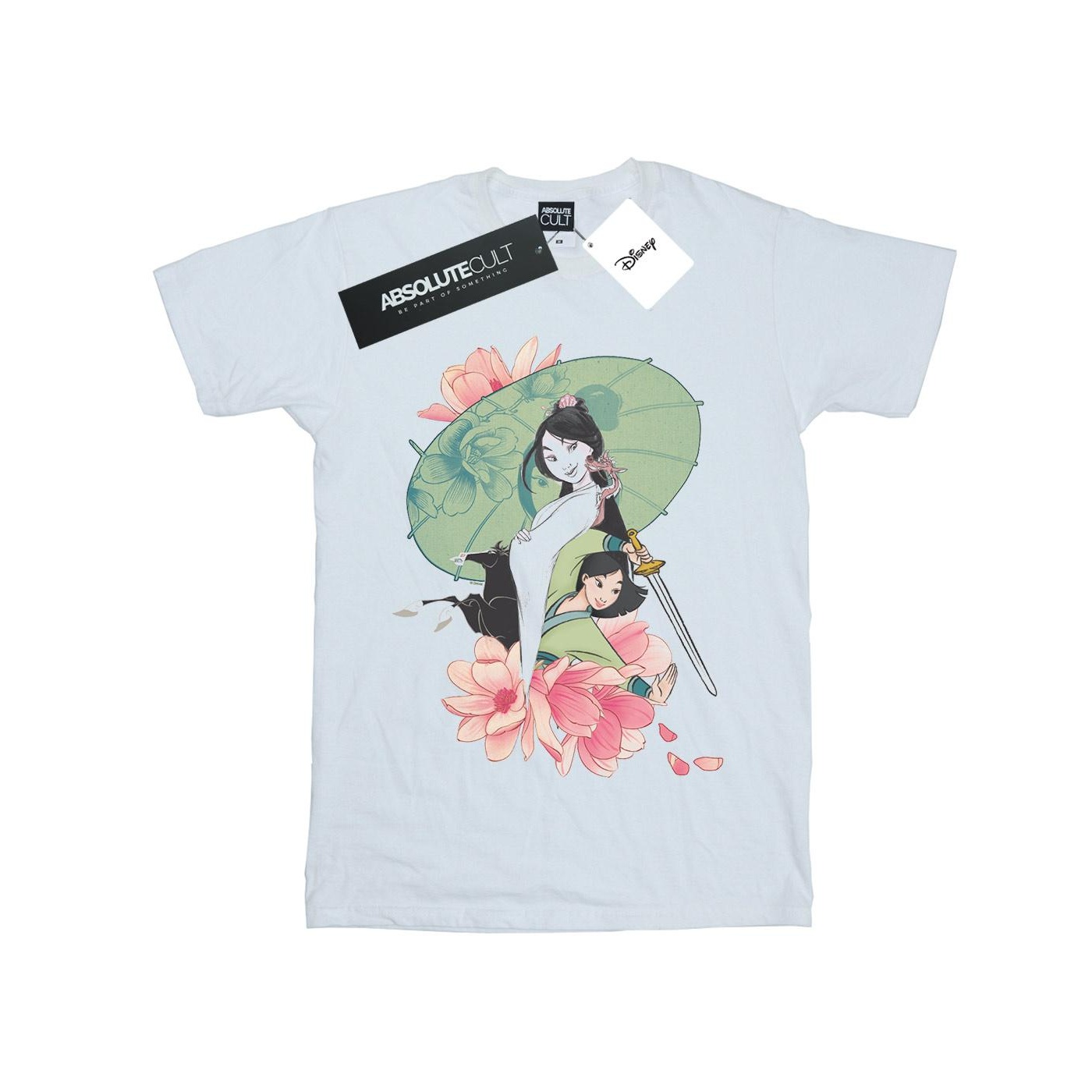 Thumbnail - Disney - "Mulan Magnolia Collage" T-Shirt für Herren (Weiß)