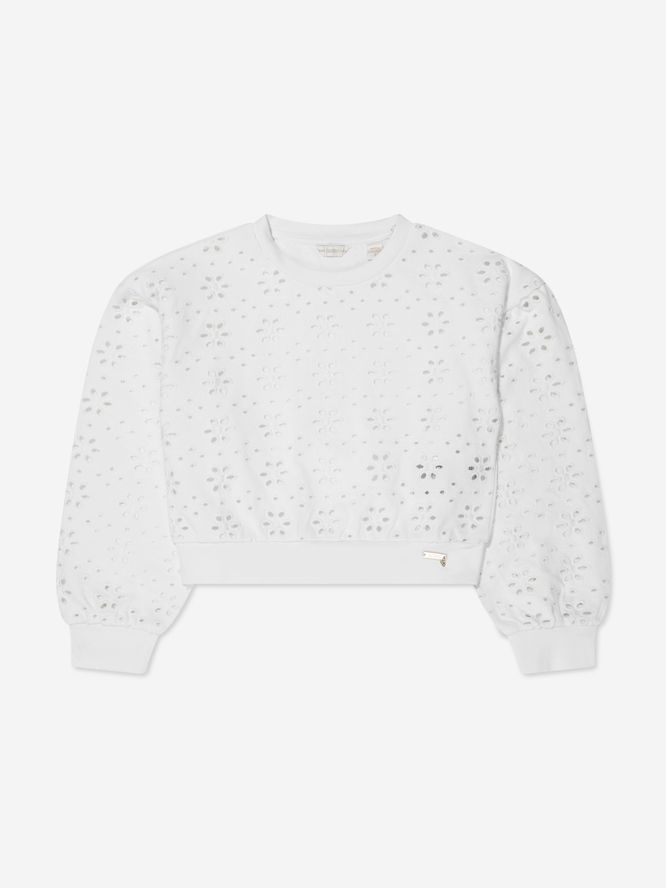 Guess Girls Sangallo Sweatshirt in White - Size 8Y