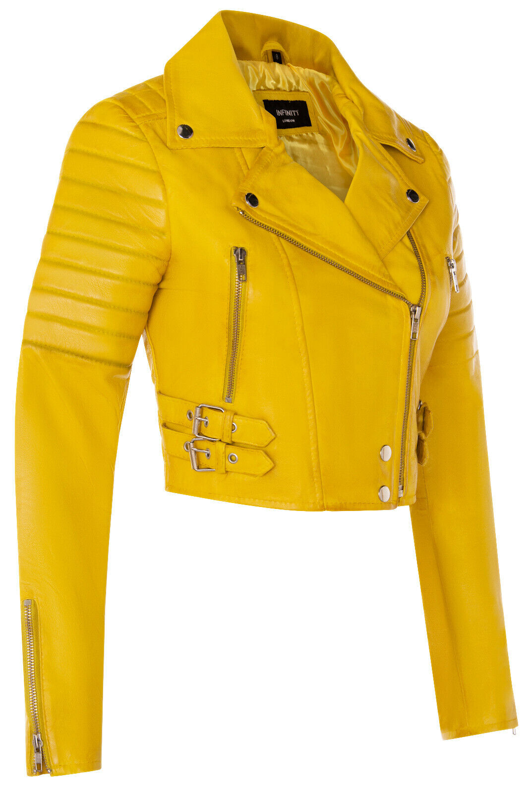 Infinity Leather Dam Brando Kort Läderjacka Longtown – bild 2