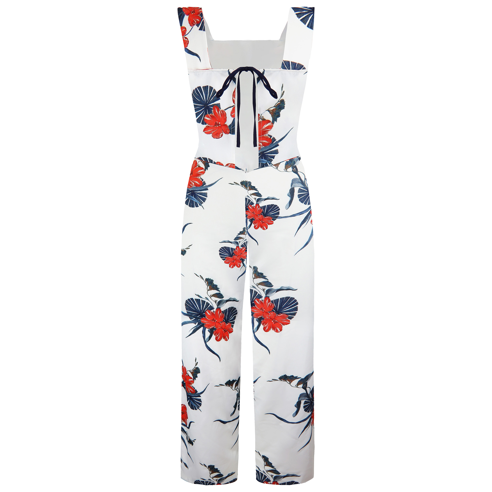 Armani Exchange Hibiscus Womens White Jumpsuit