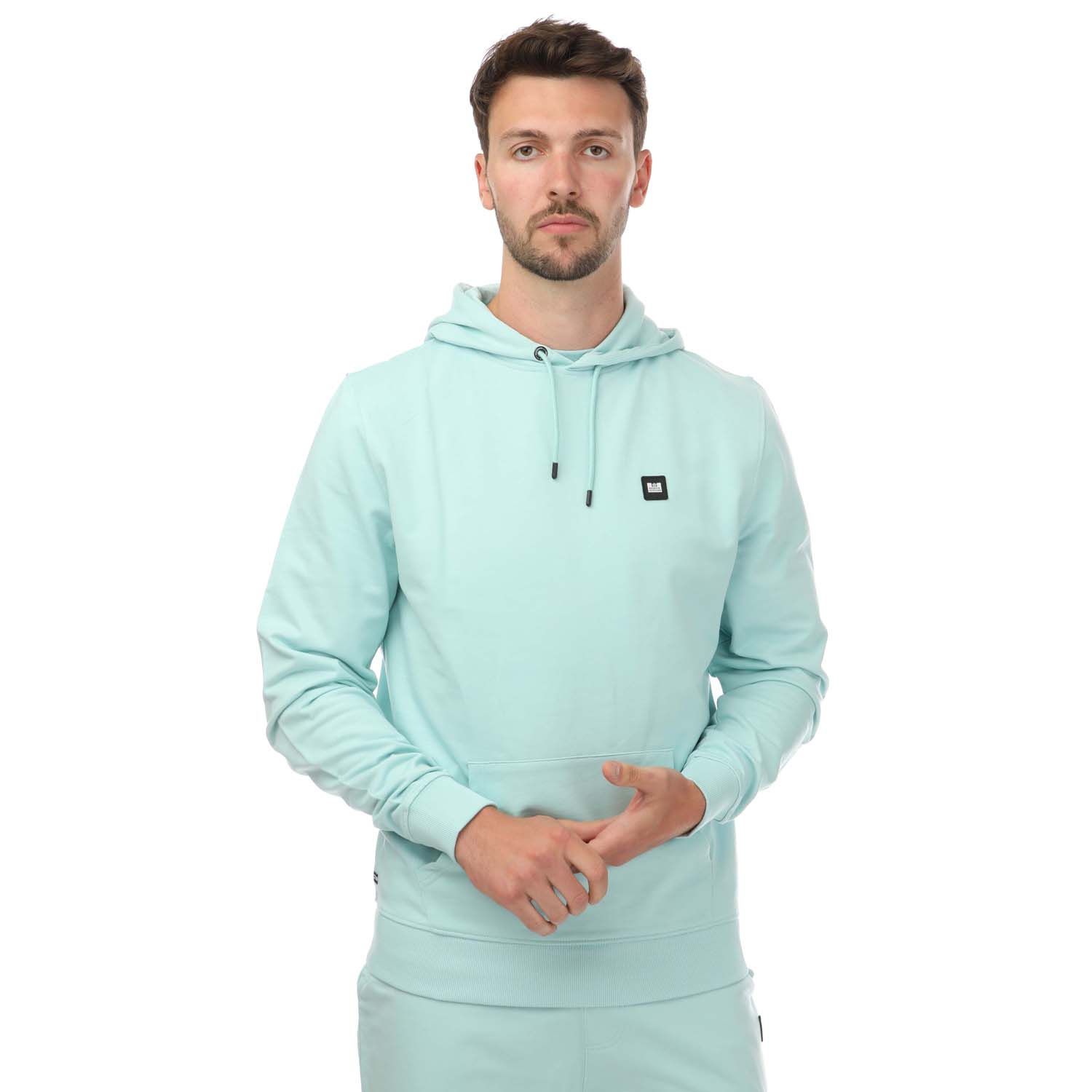 Weekend Offender Mens Sirrocco Hoody in aqua - Blue Cotton - Size Large