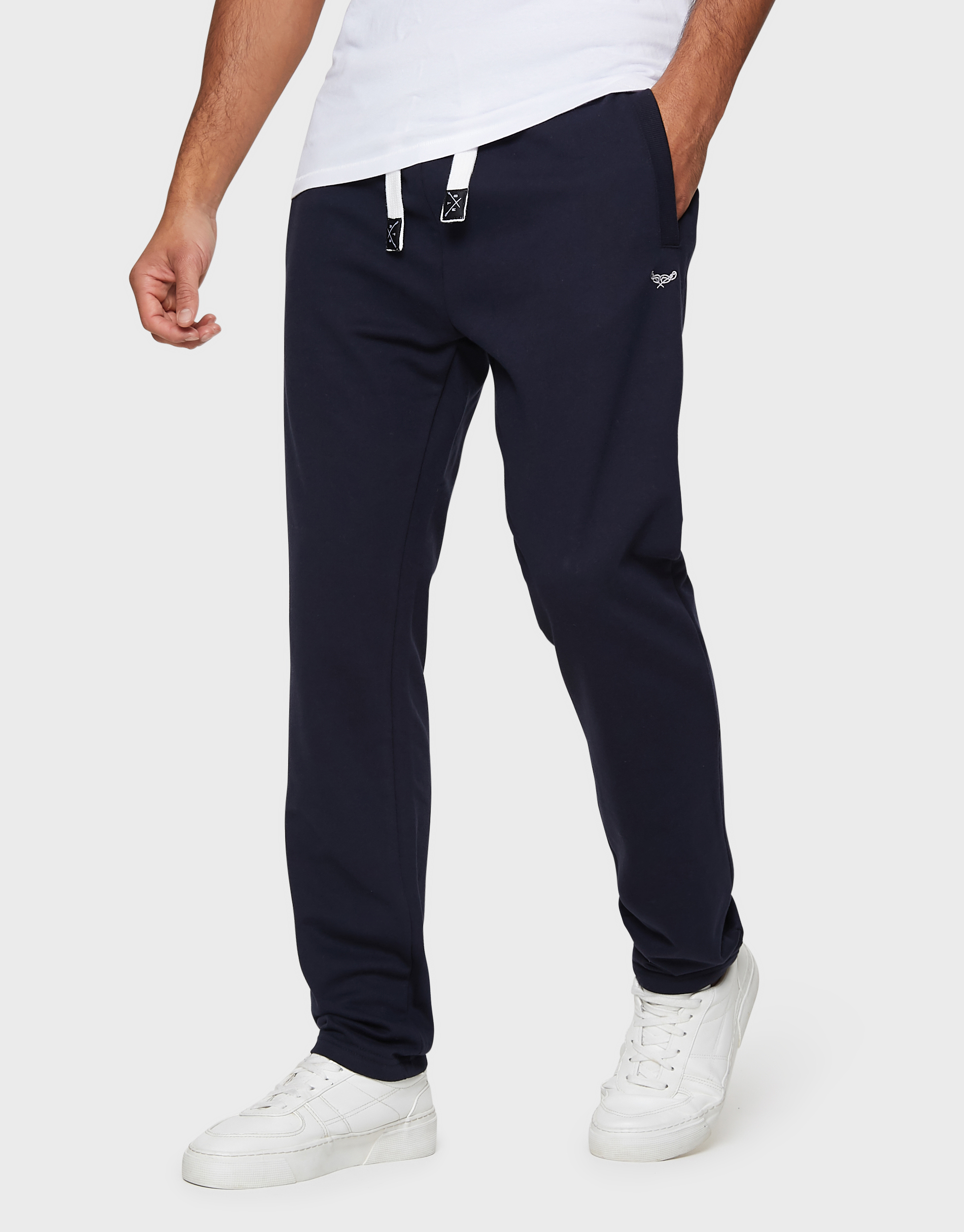 Threadbare Mens Navy 'Mar' Straight Leg Joggers Cotton - Size Small