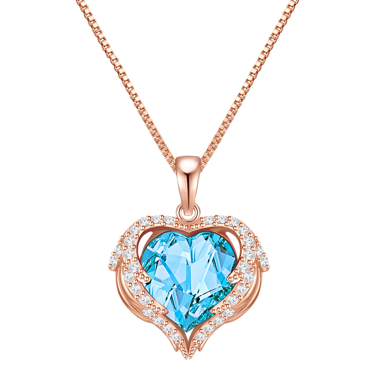 Rafaela Donata Womens Female Embellished With Swarovski Crystals Necklace - Rose Gold Sterling Silver - Size 45cm