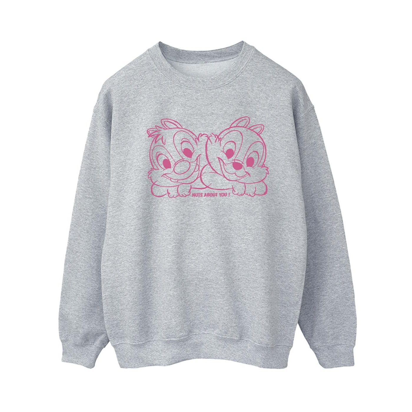 Thumbnail - Disney - "Chip 'n' Dale Nuts About You" Sweatshirt für Damen (Grau)