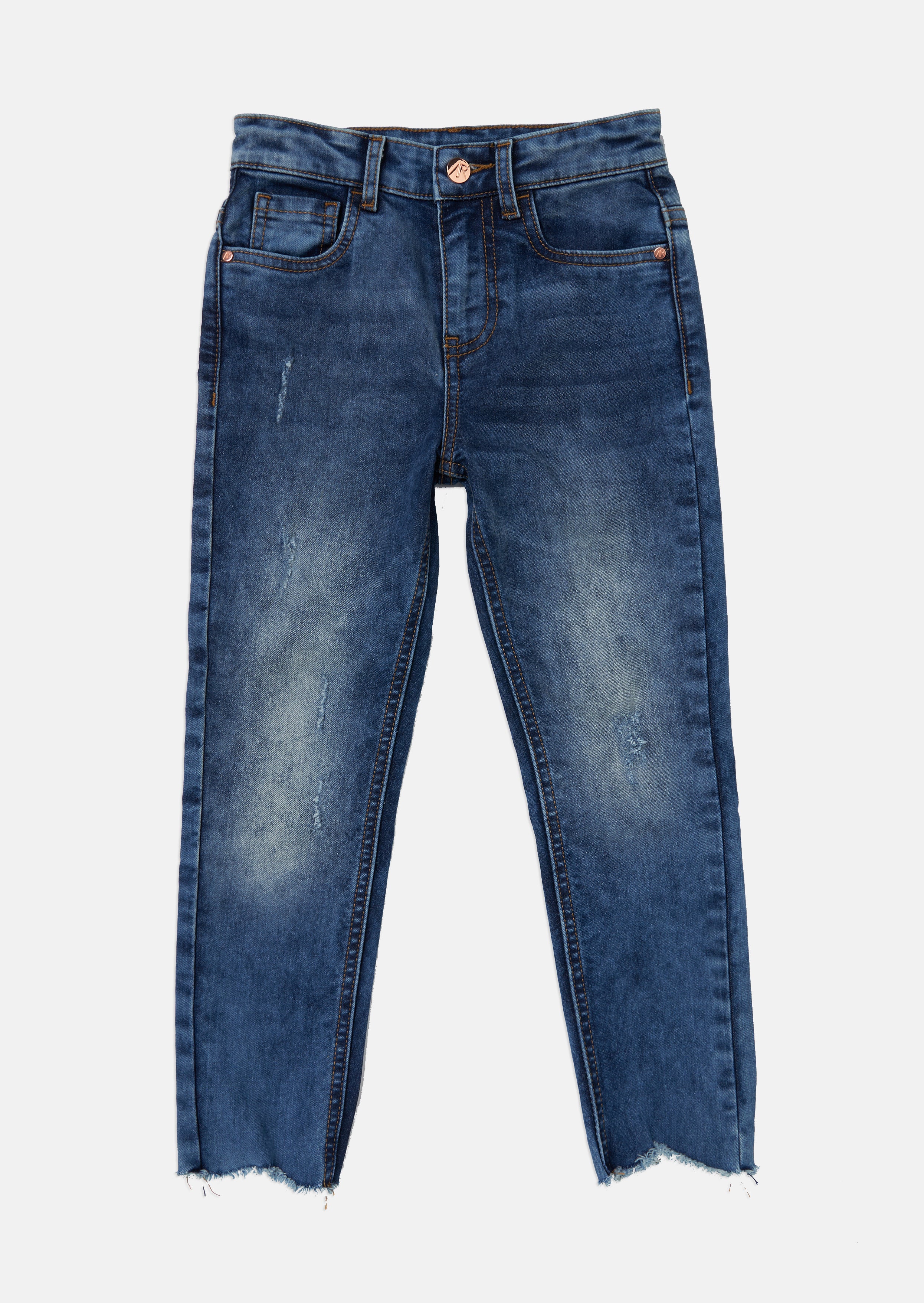 Angel & Rocket Girls Jamie Ripped Skinny Jean - Blue - Size 10Y