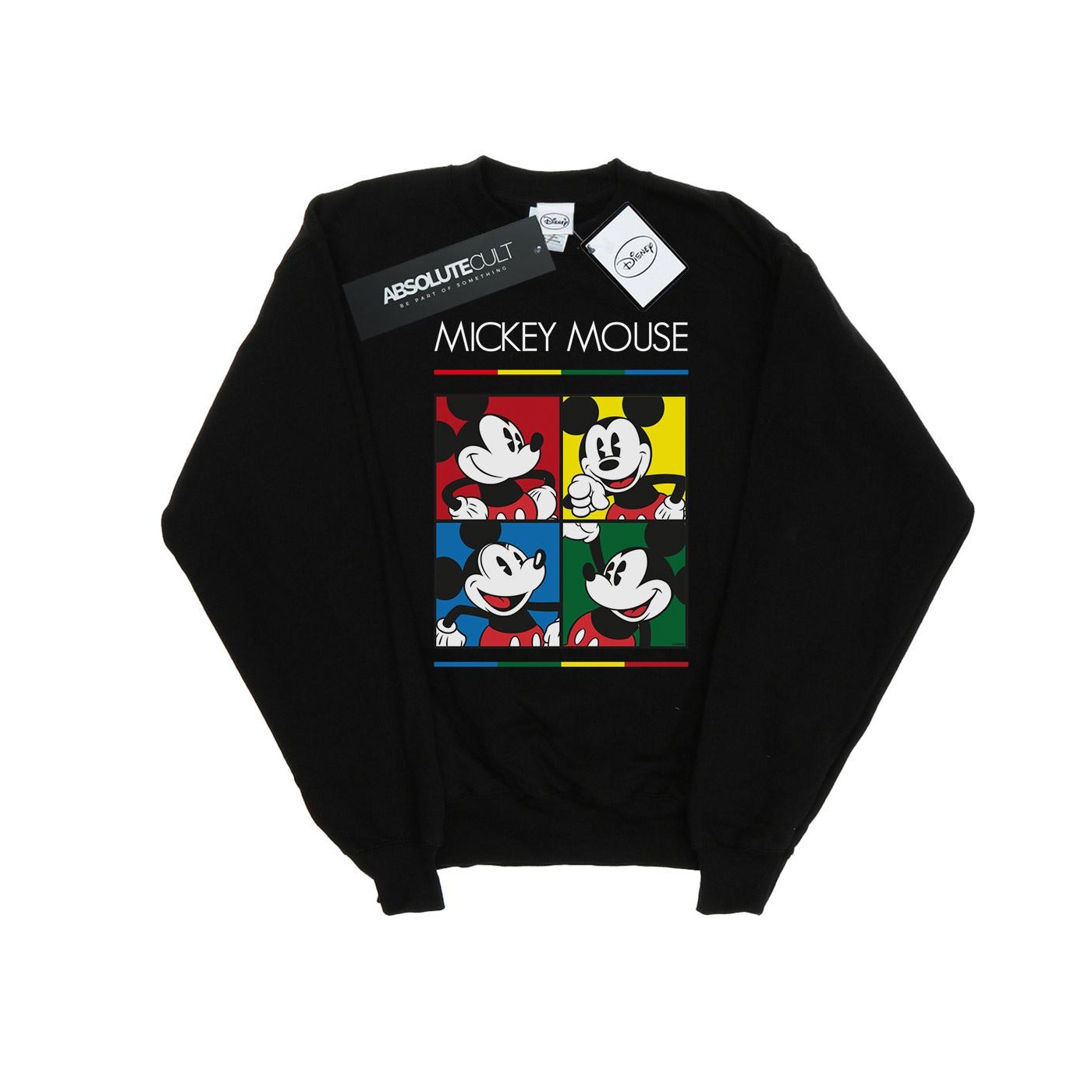 Thumbnail - Disney - "Mickey Mouse Square Colour" Sweatshirt für Damen (Schwarz)
