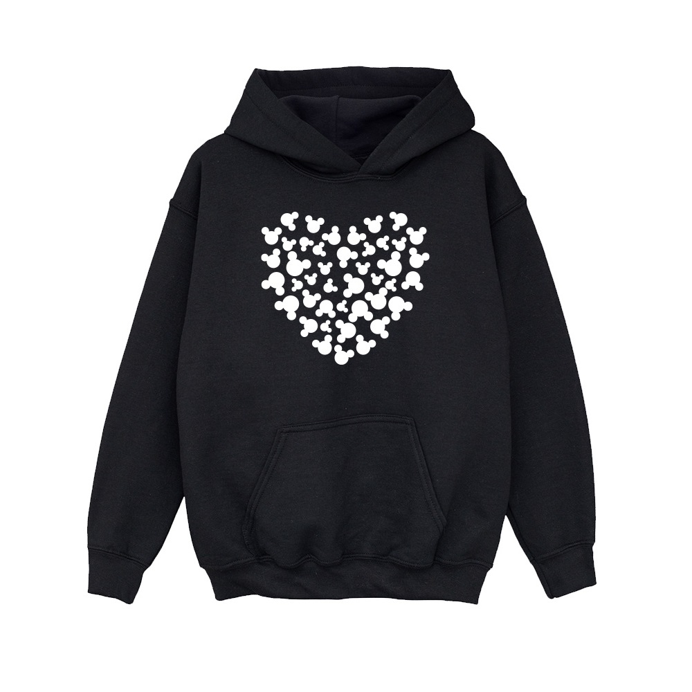 Thumbnail - Disney - "Mickey Mouse Heart Silhouette" Kapuzenpullover für Mädchen (Schwarz)