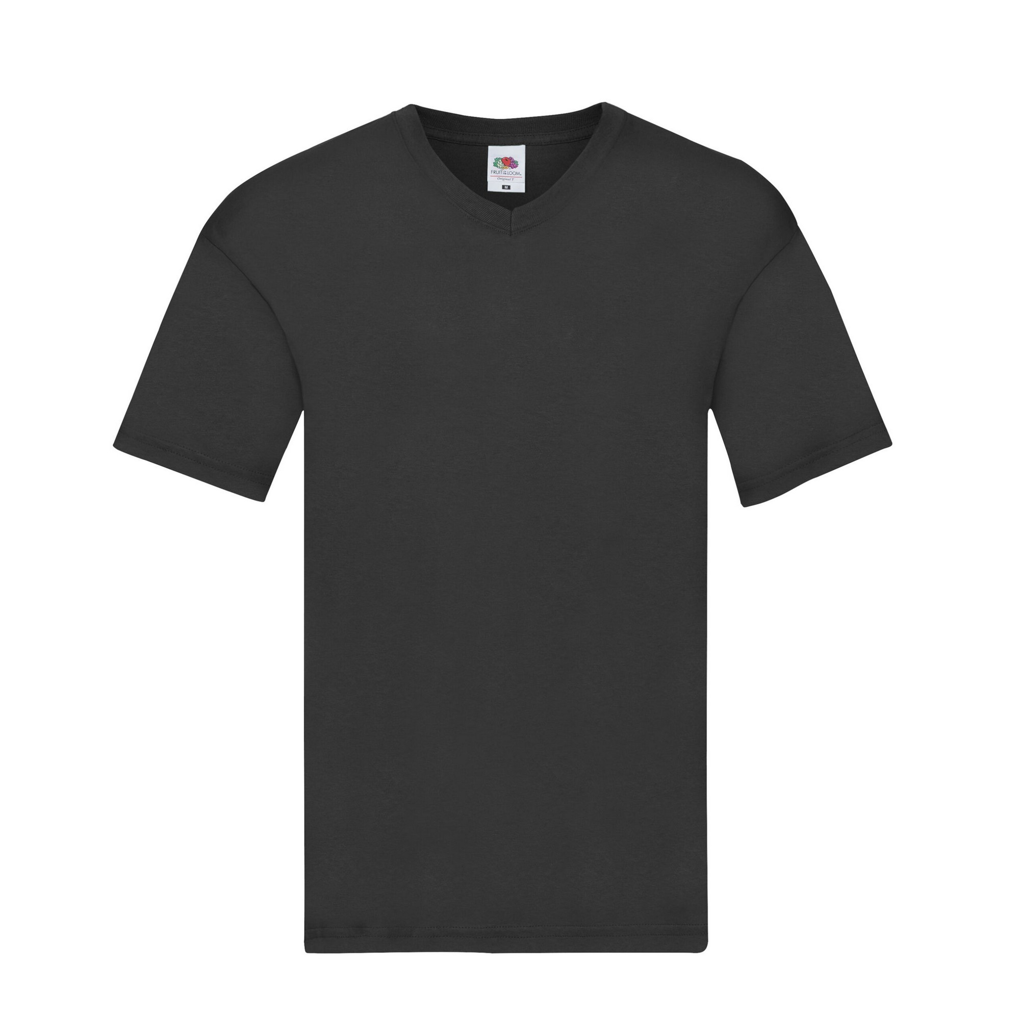 Thumbnail - Fruit of the Loom - "Original" T-Shirt V-Ausschnitt für Herren (Schwarz)