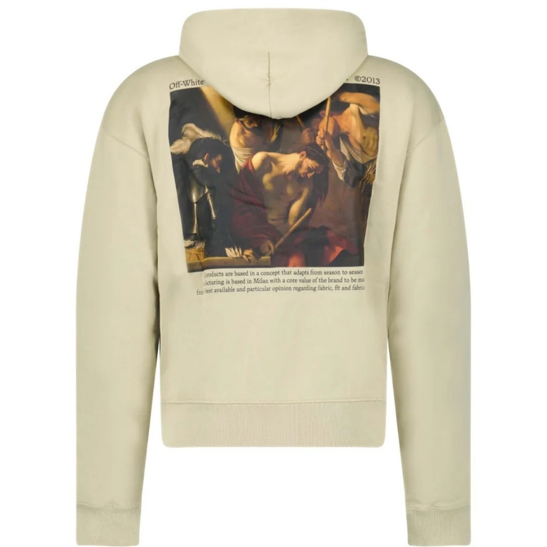 Caravaggio Crowning Over Beige Hoodie 2