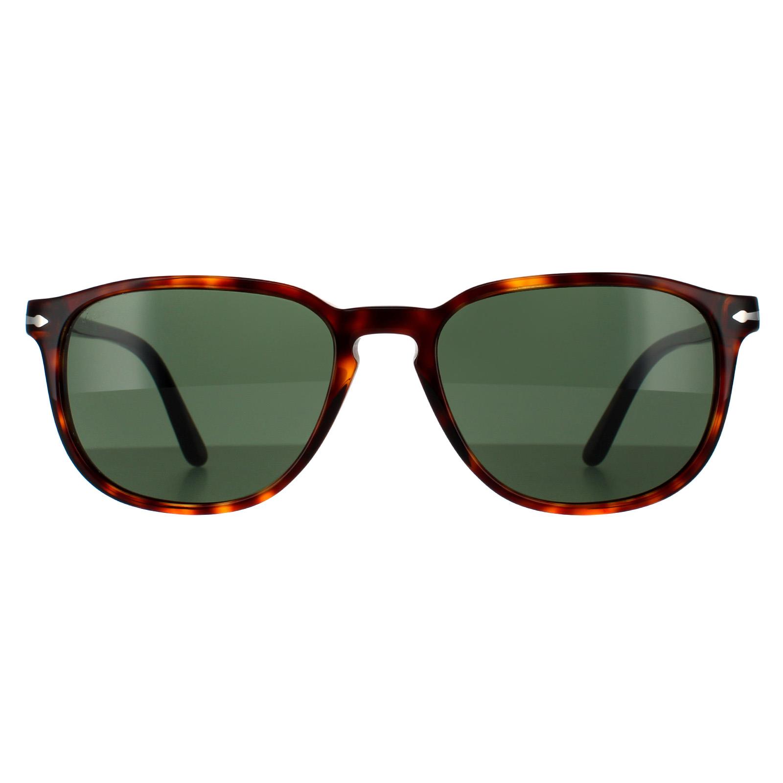 Thumbnail - Persol Quadratische Herren Sonnenbrille Havanna Grün