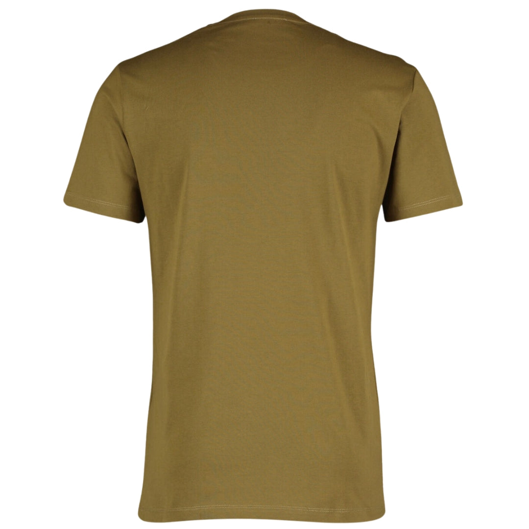 Balmain Brand Embossed Logo Khaki Green T-Shirt herr – bild 2
