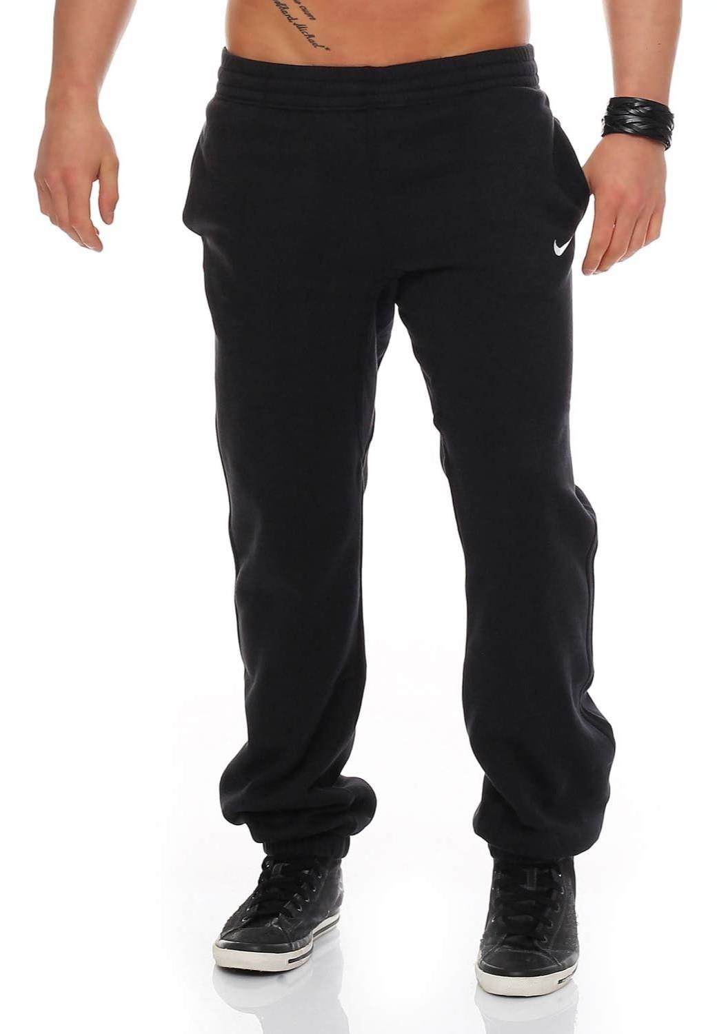 Nike Mens Club Swoosh Cuff Joggers in Black Fleece - Size Medium
