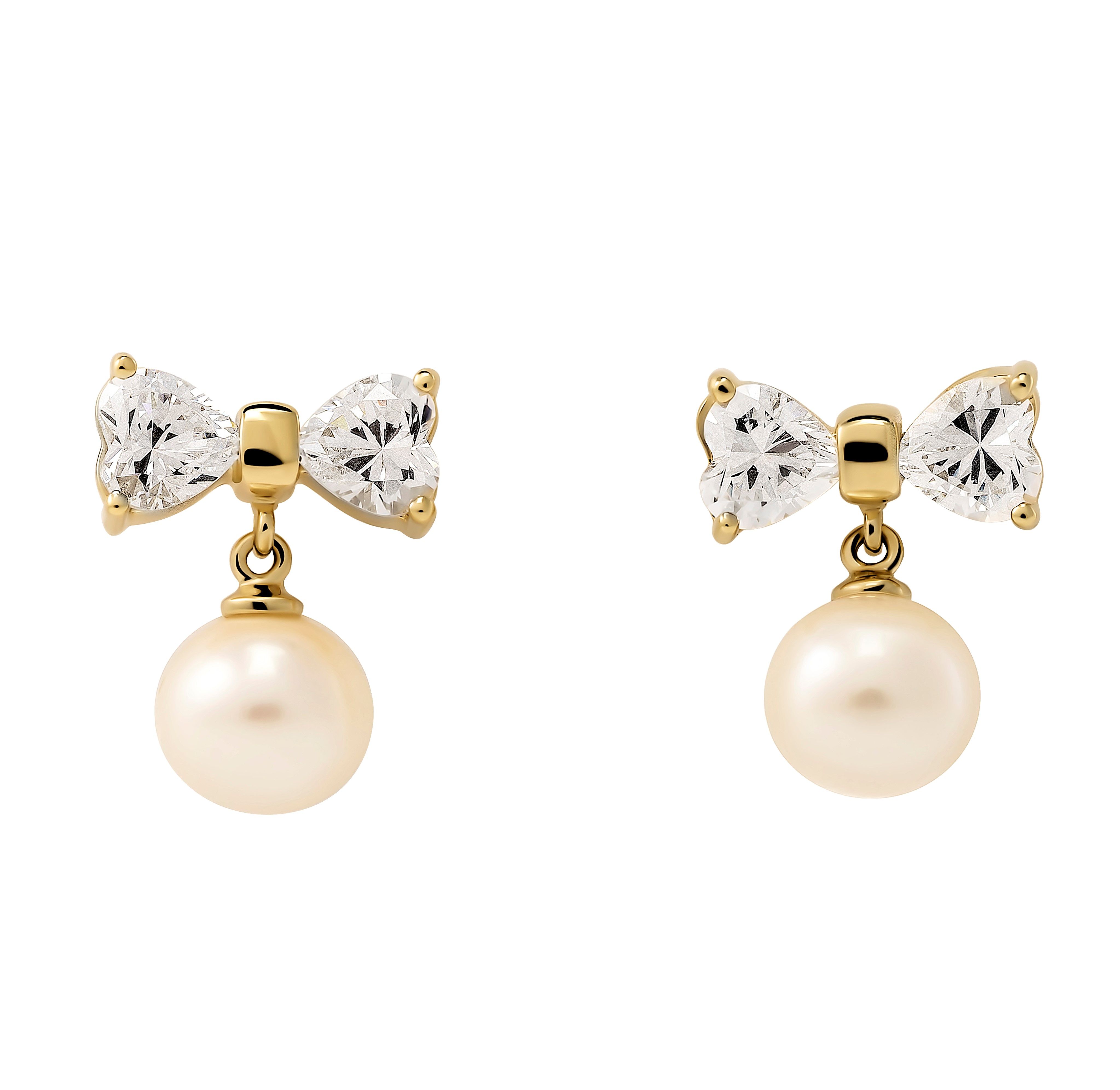 Thumbnail - Orphelia 'Sparkle' Tropfenohrringe aus 925er Sterlingsilber für Damen - Gold ZO-7512