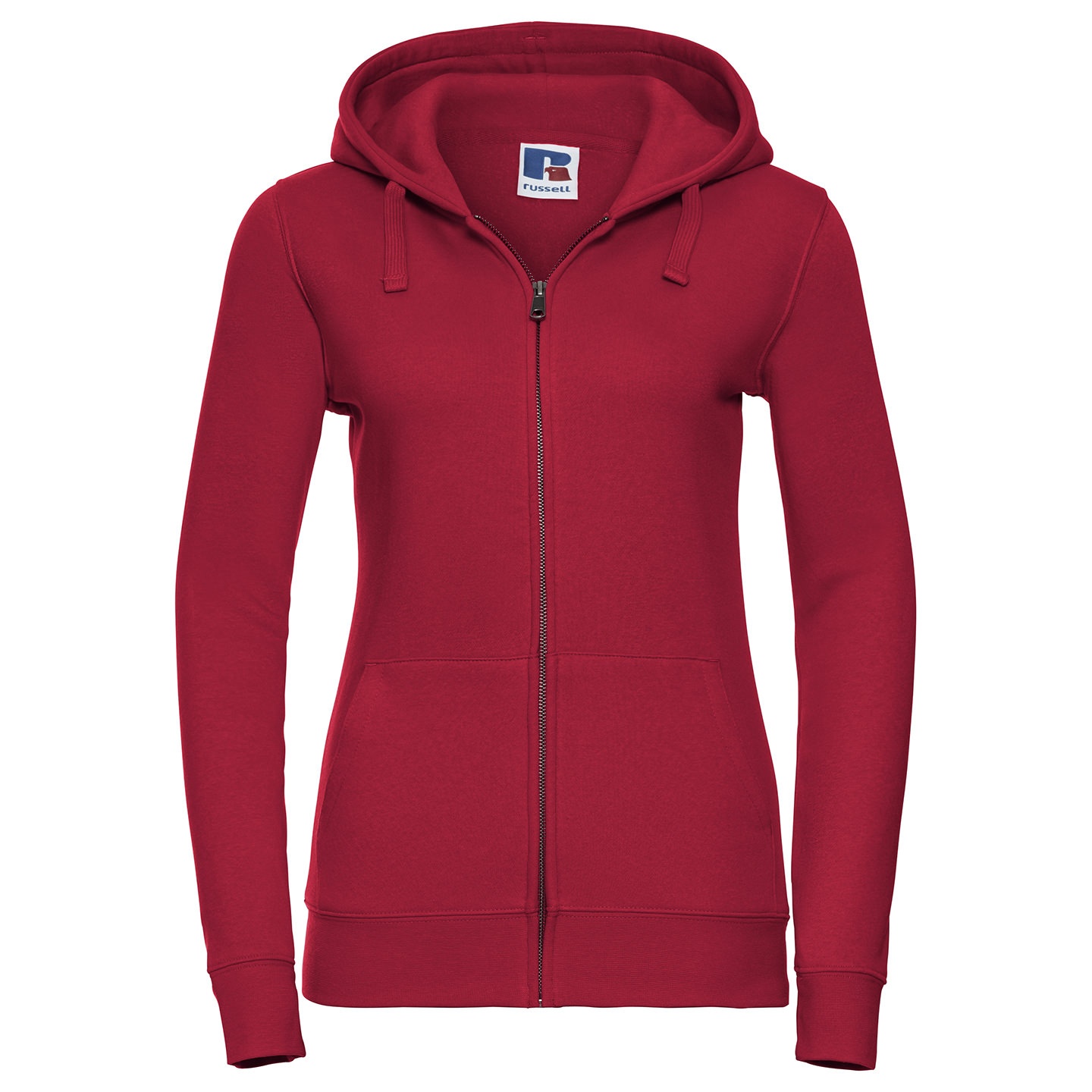 Thumbnail - Russell - "Authentic" Hoodie mit durchgehendem Reißverschluss für Damen (Rot)