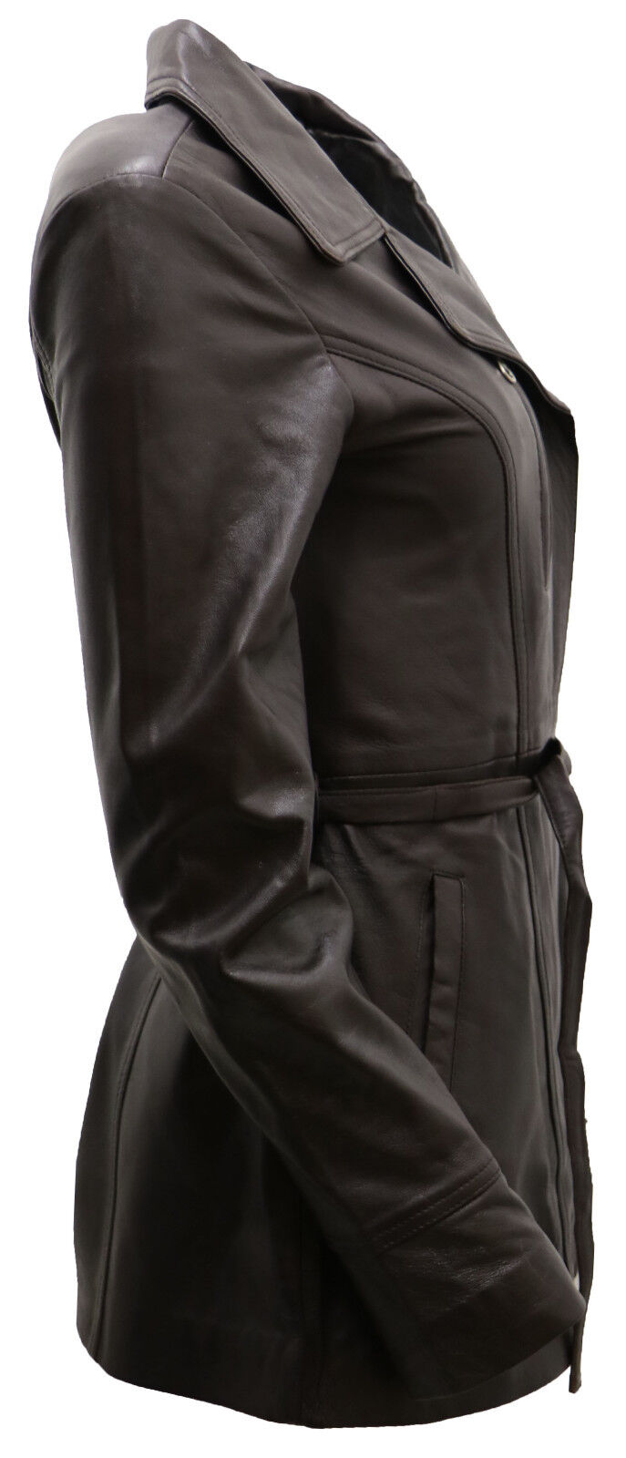 Infinity Leather Womens Md Length Leather Biker Jacket-Okehampton skinnjackor dam – bild 2