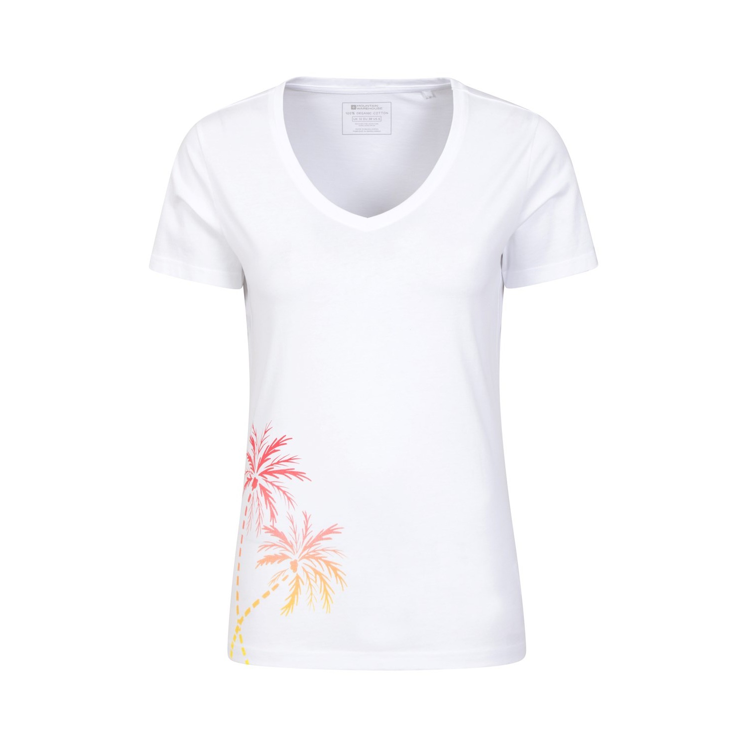 Thumbnail - Mountain Warehouse Damen/Damen Palm Tree V-Ausschnitt T-Shirt (Weiß)