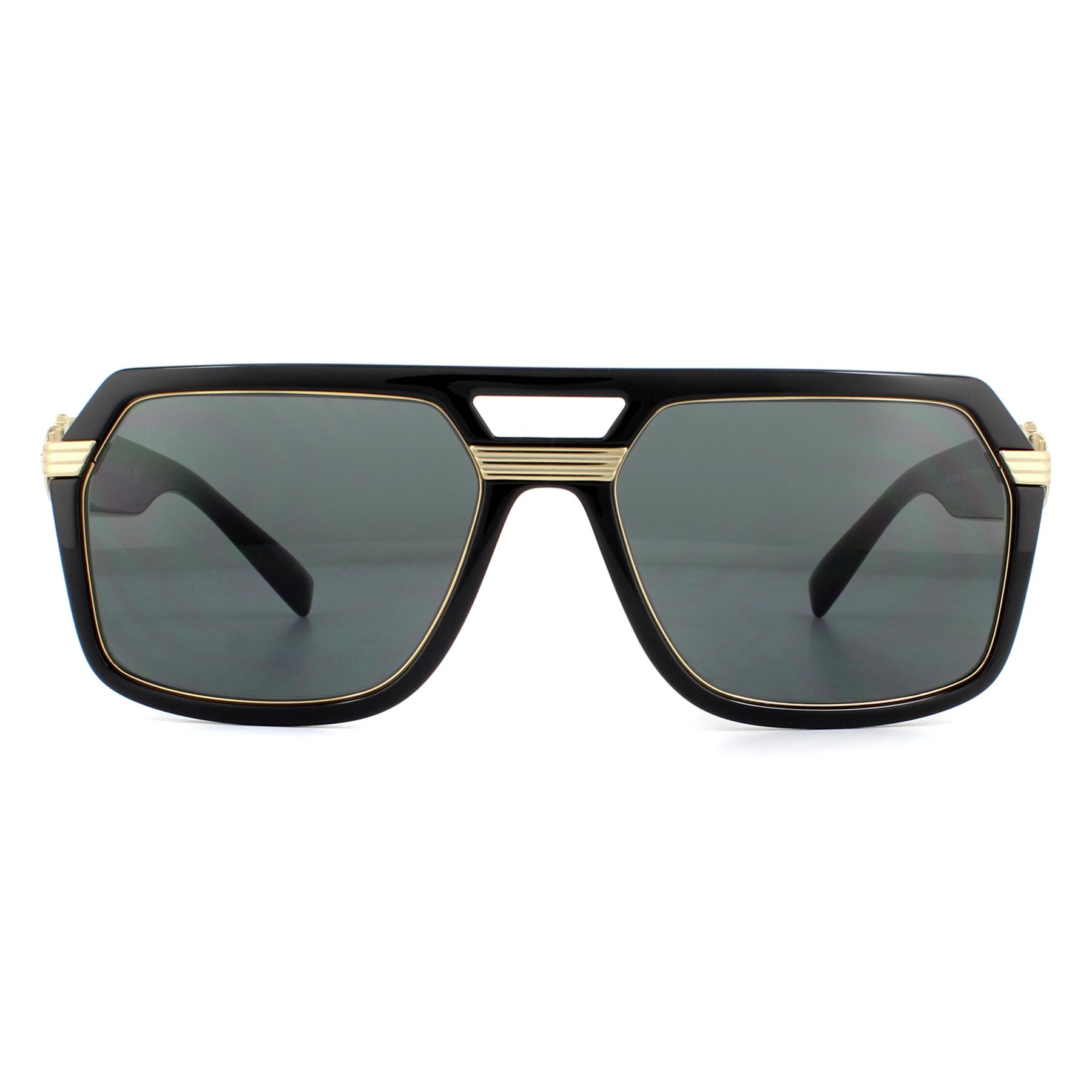 Thumbnail - Versace Quadrat Herren Sonnenbrille Schwarz Dunkelgrau