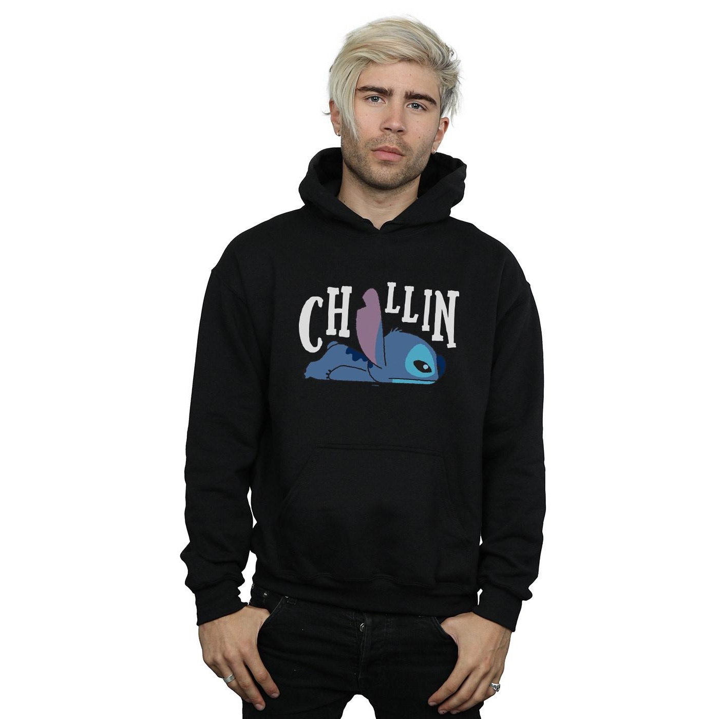 Disney Mens Lilo And Stitch Chillin Hoodie (Black) herr – bild 2