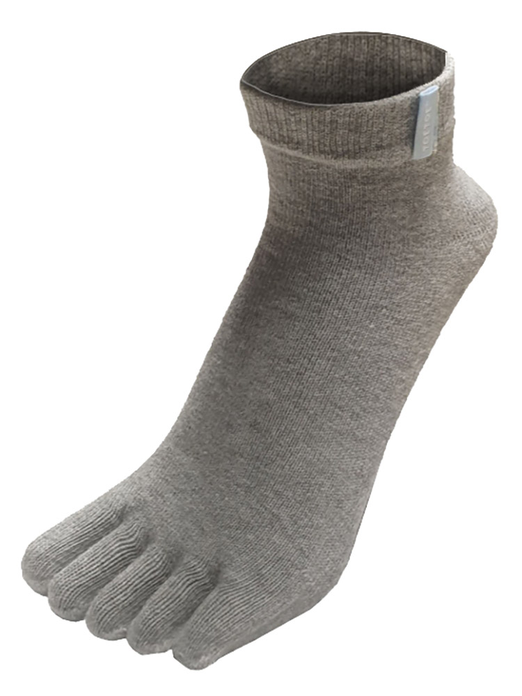 Thumbnail - TOETOE - Herren & Damen Essentielle Feuchtigkeitsableitende Baumwollknöchelzehensocken - Grau