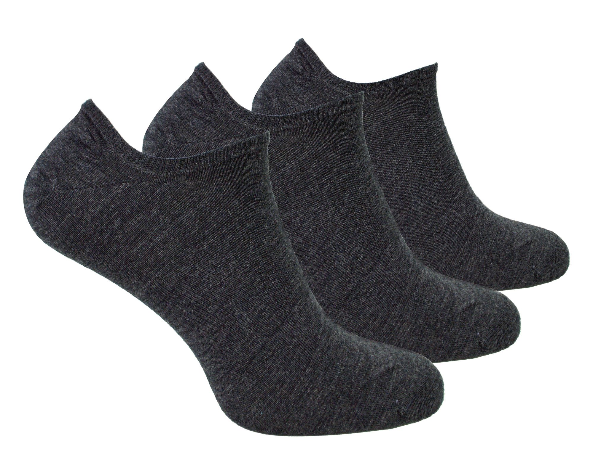 Thumbnail - Steven - 3 Paare Multipack Herren Merinowolle unsichtbare Socken - Charcoal