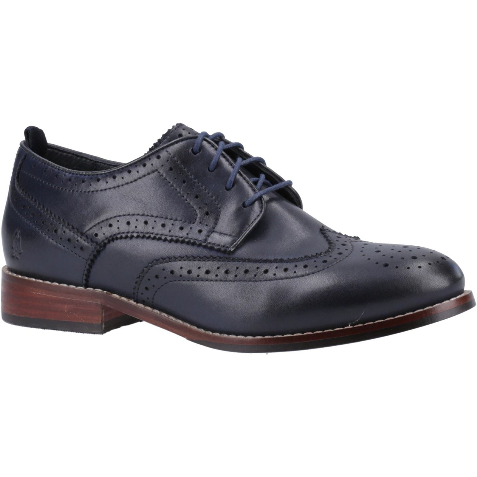 Thumbnail - Hush Puppies Natalia Leder Damen Navy Brogues Schuhe