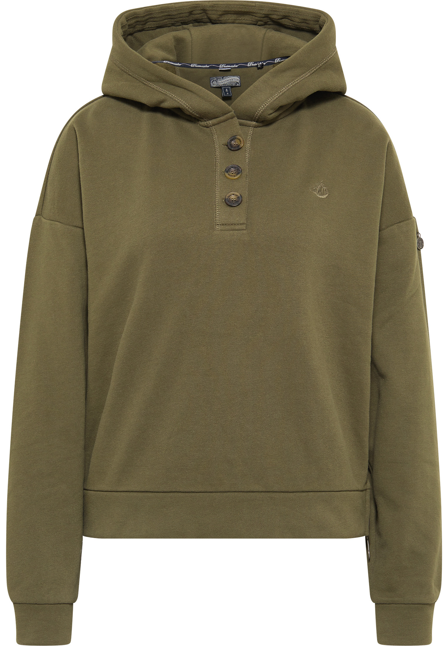 Dreimaster Hoodie takelage Dames olijf